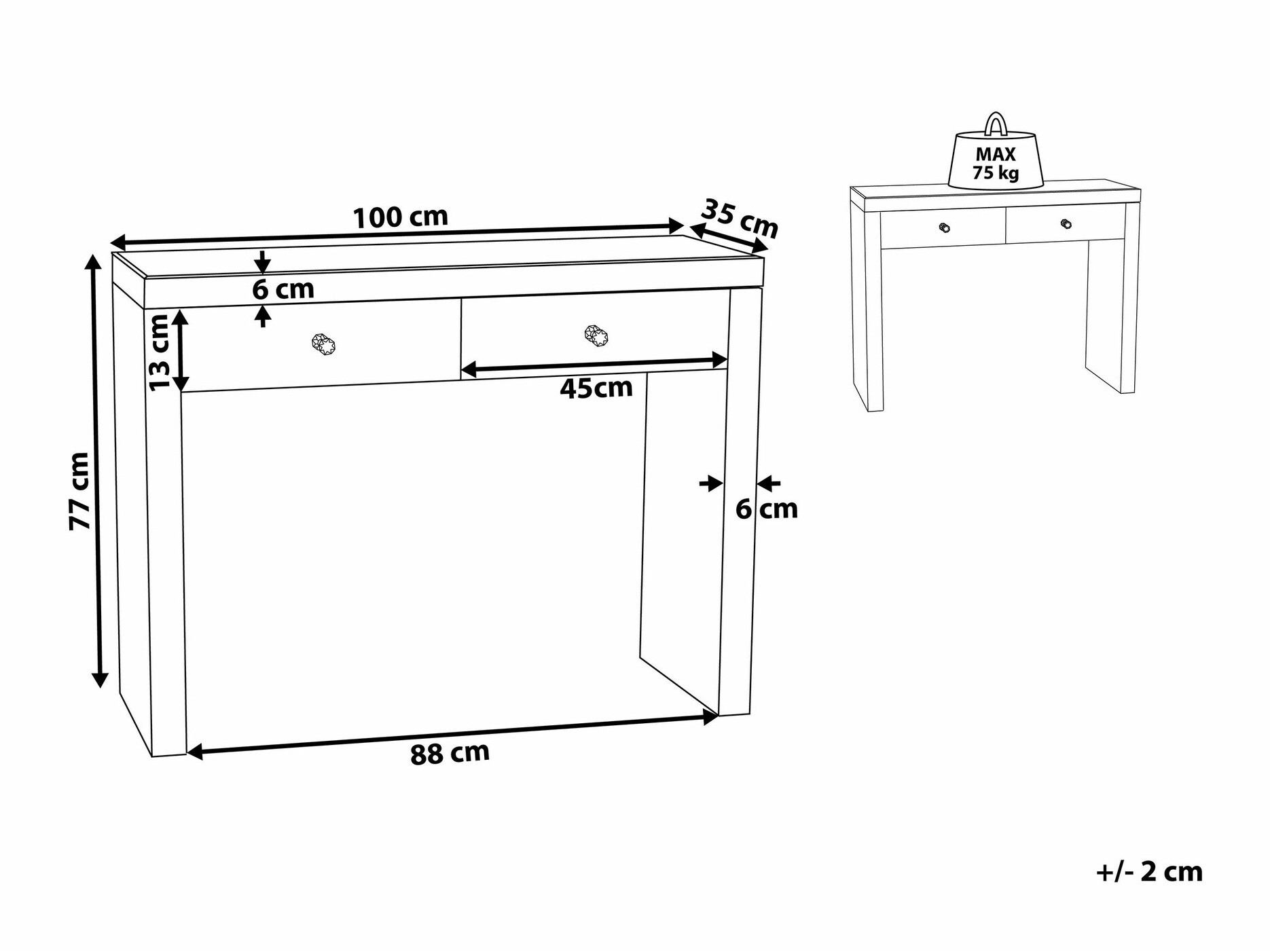 Konzolna miza Berwyn 1653
