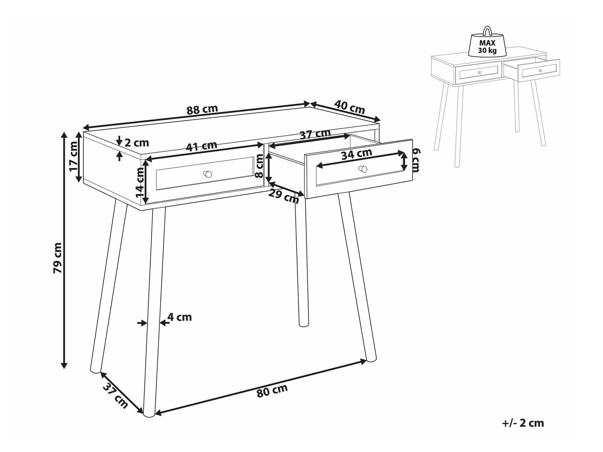 Konzolna miza Berwyn 1664