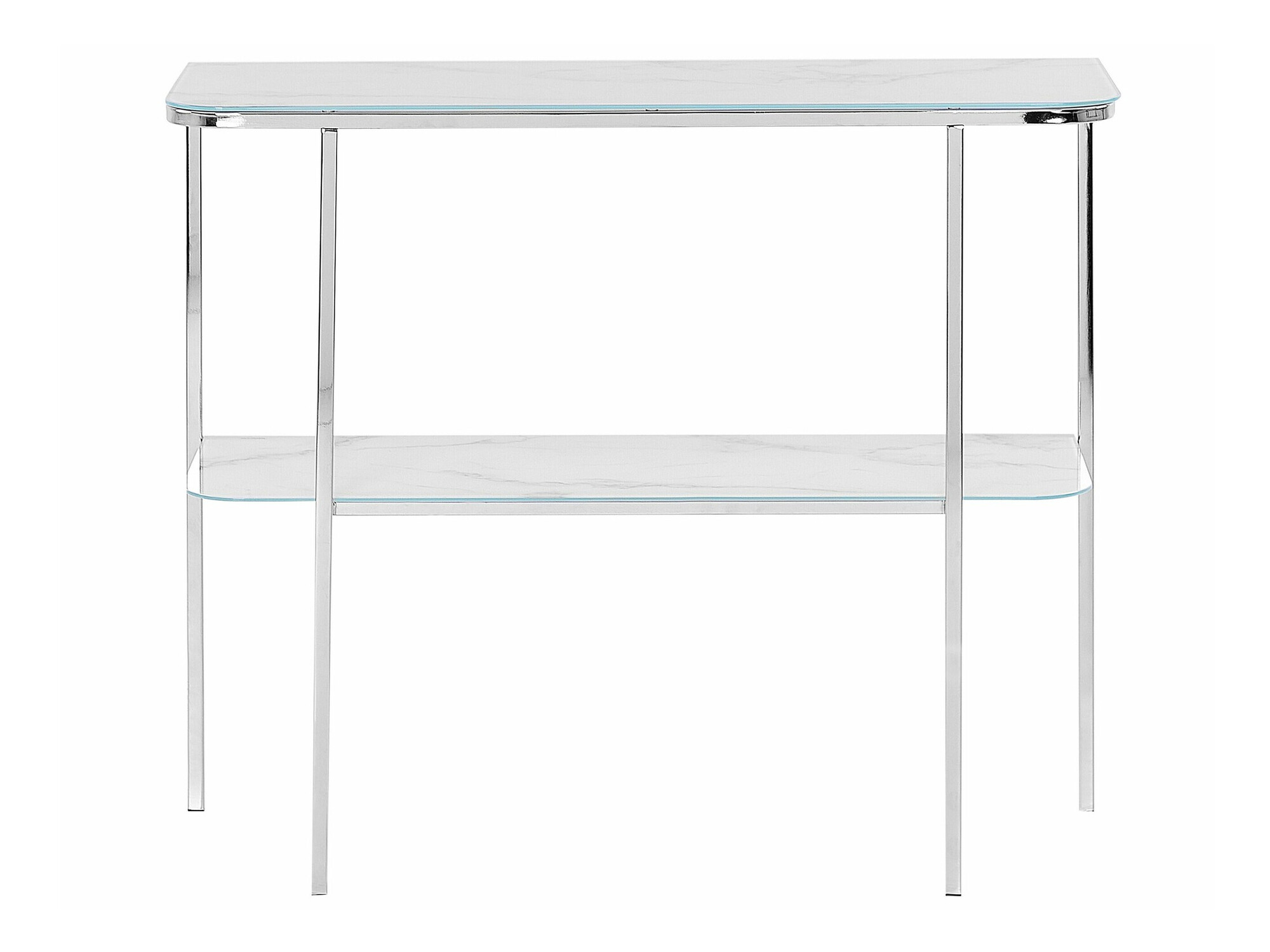 Konzolna miza Berwyn 1669 (Srebrna + Beli marmor)