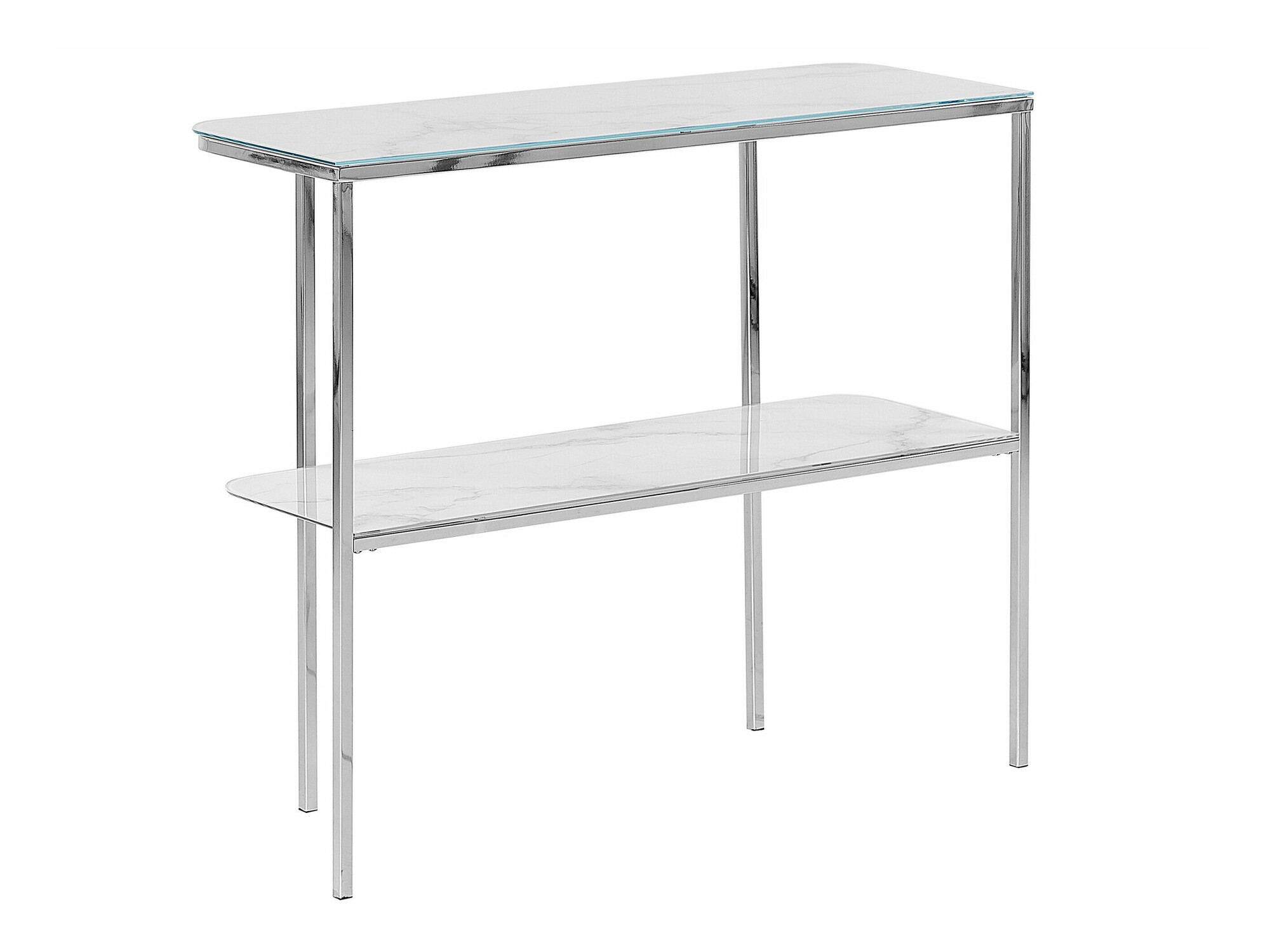 Konzolna miza Berwyn 1669 (Srebrna + Beli marmor)