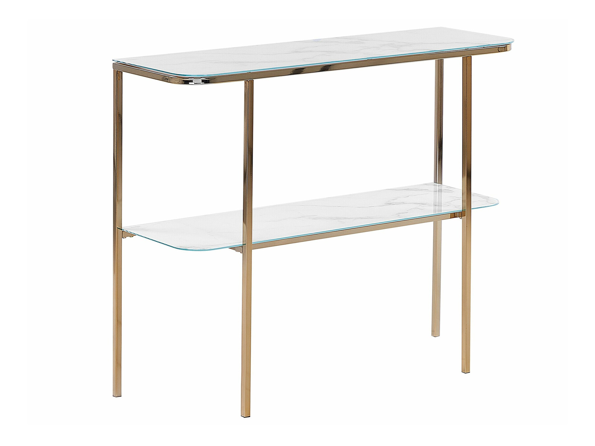 Konzolna miza Berwyn 1669 (Zlata + Beli marmor)