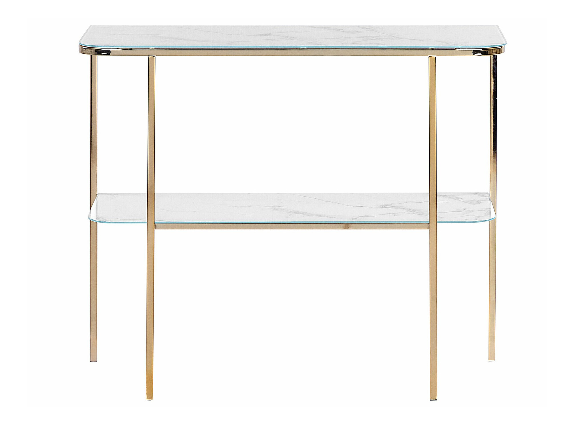 Konzolna miza Berwyn 1669 (Zlata + Beli marmor)