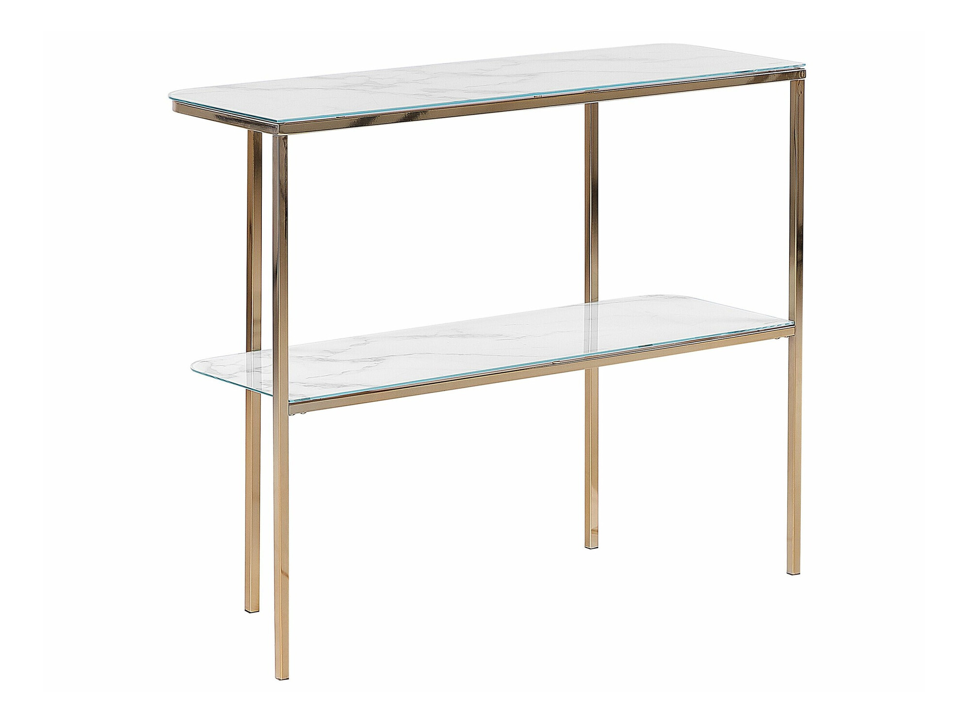 Konzolna miza Berwyn 1669 (Zlata + Beli marmor)