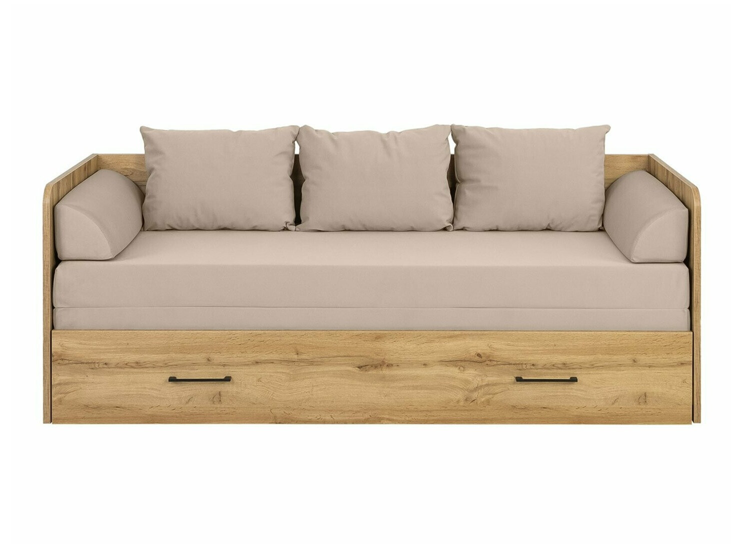 Postelja Boston 517 (Wotan hrast + Beige)