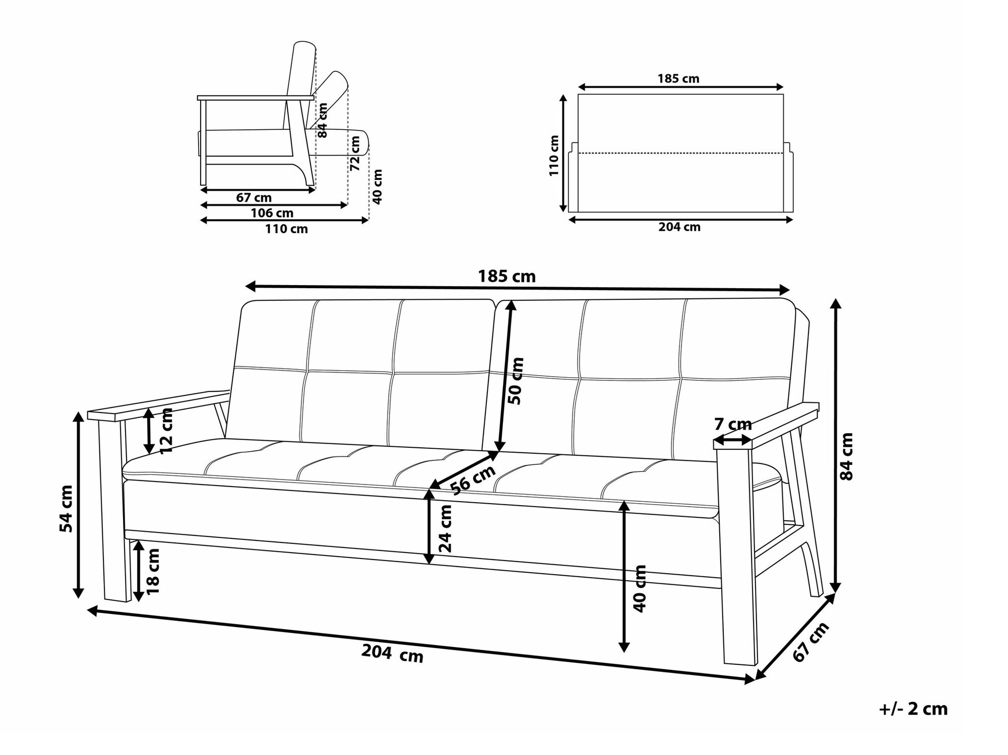 Raztegljiv kavč Berwyn 2566 (Svetlo siva + Svetel les)