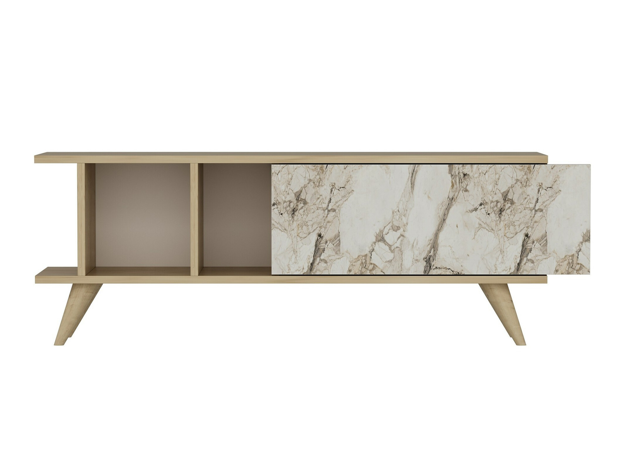 TV-omarica Kailua 1952 (Hrast + Beli marmor)