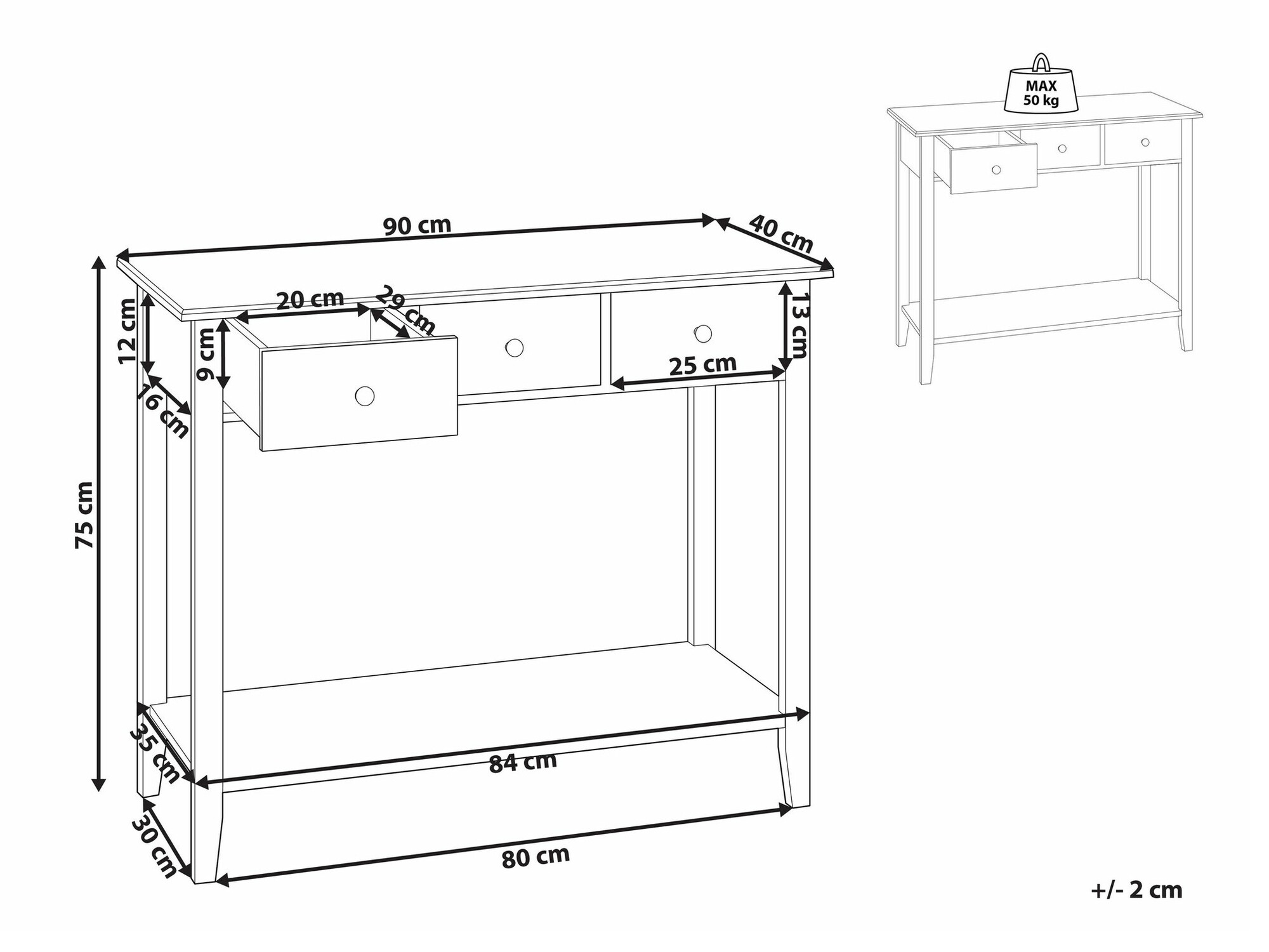Konzolna miza Berwyn 1671