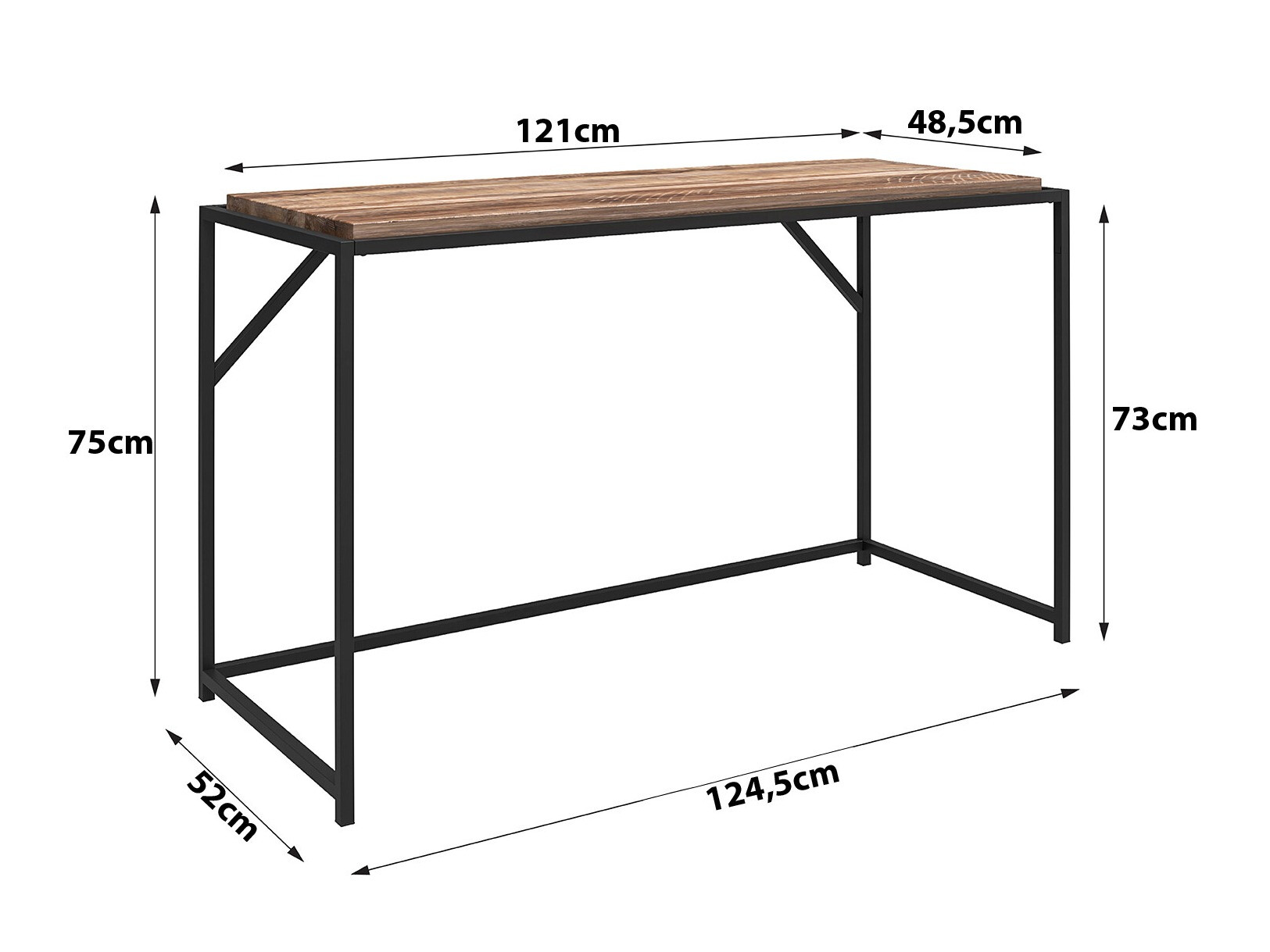 Pisalna miza Tulsa 637 (Temno rjava + Zlata)