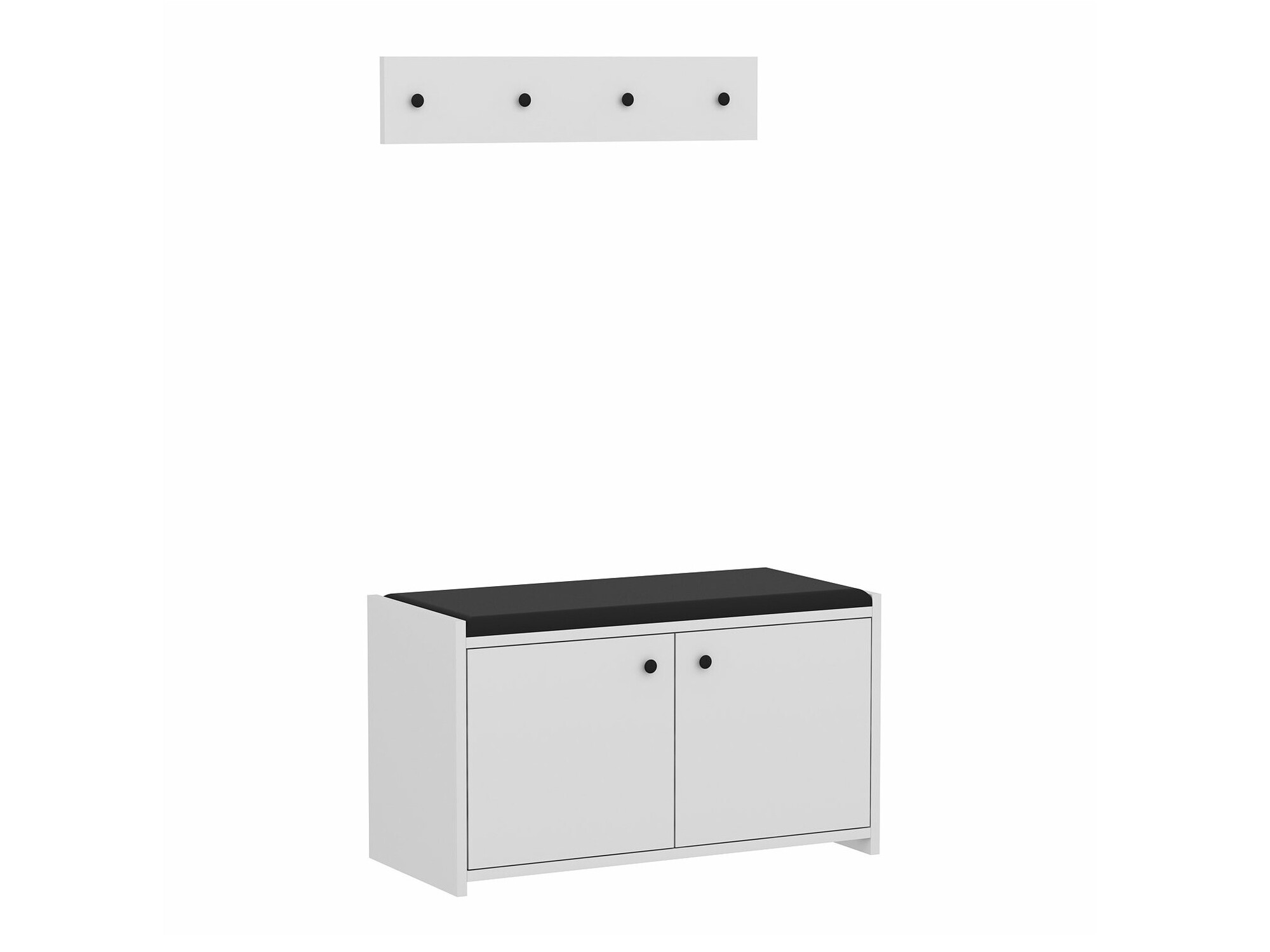 Komplet za predsobo Kailua 1765 (Bela + Črna)