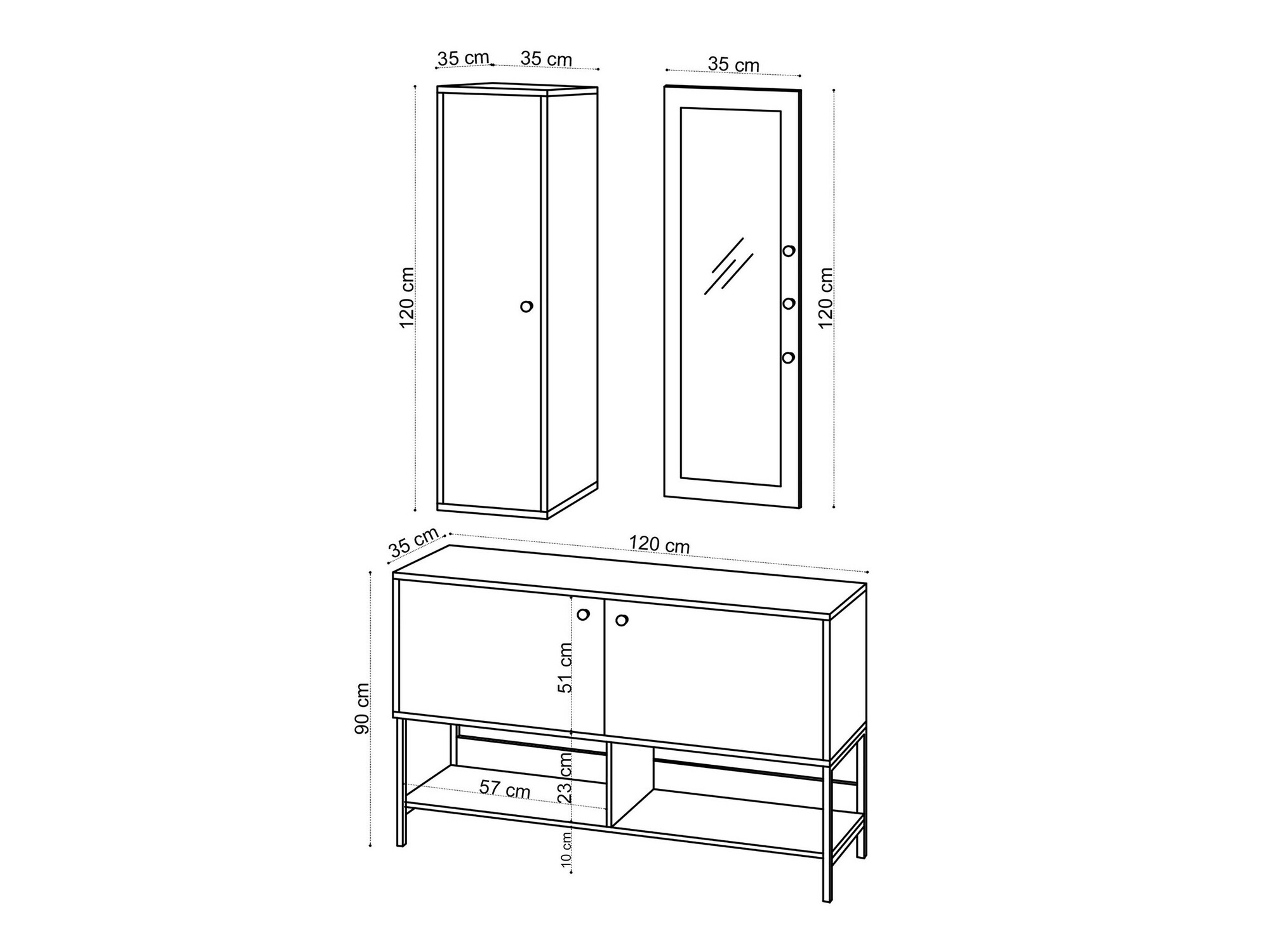 Komplet za predsobo Sonliro 108