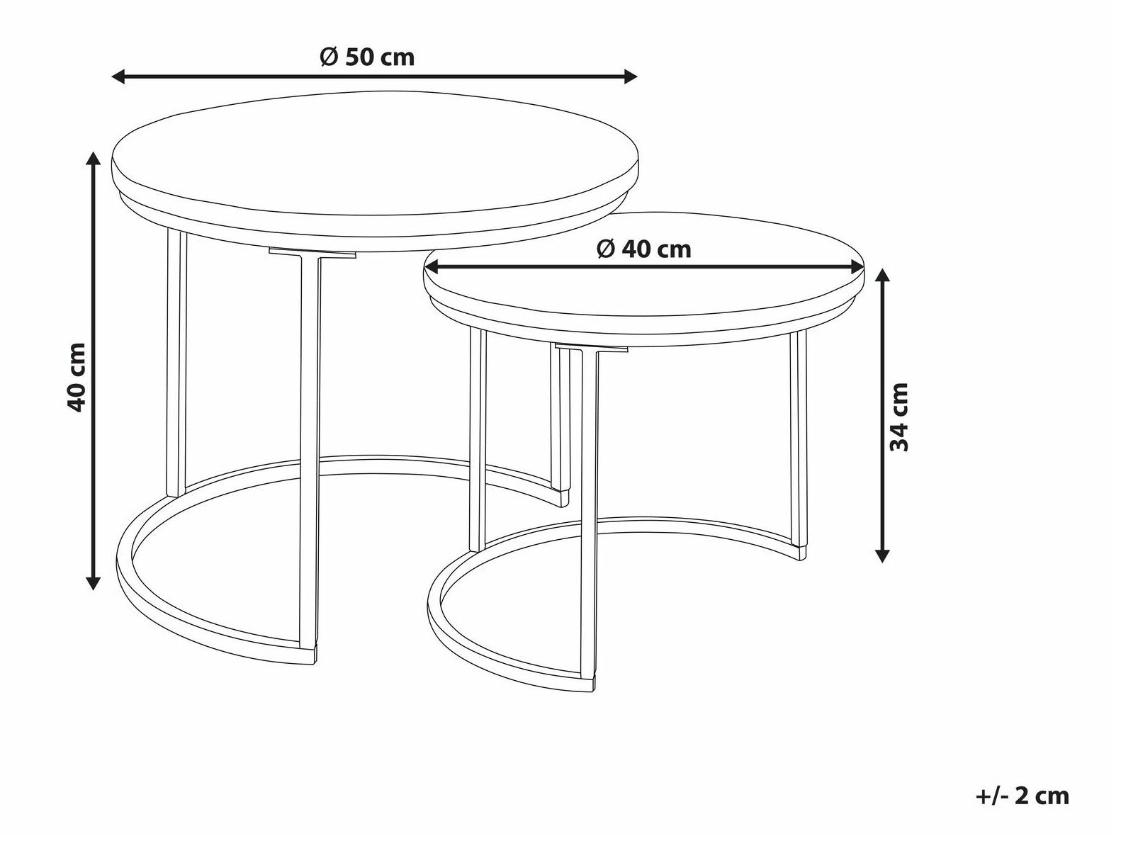 Komplet klubskih mizic Berwyn 1677