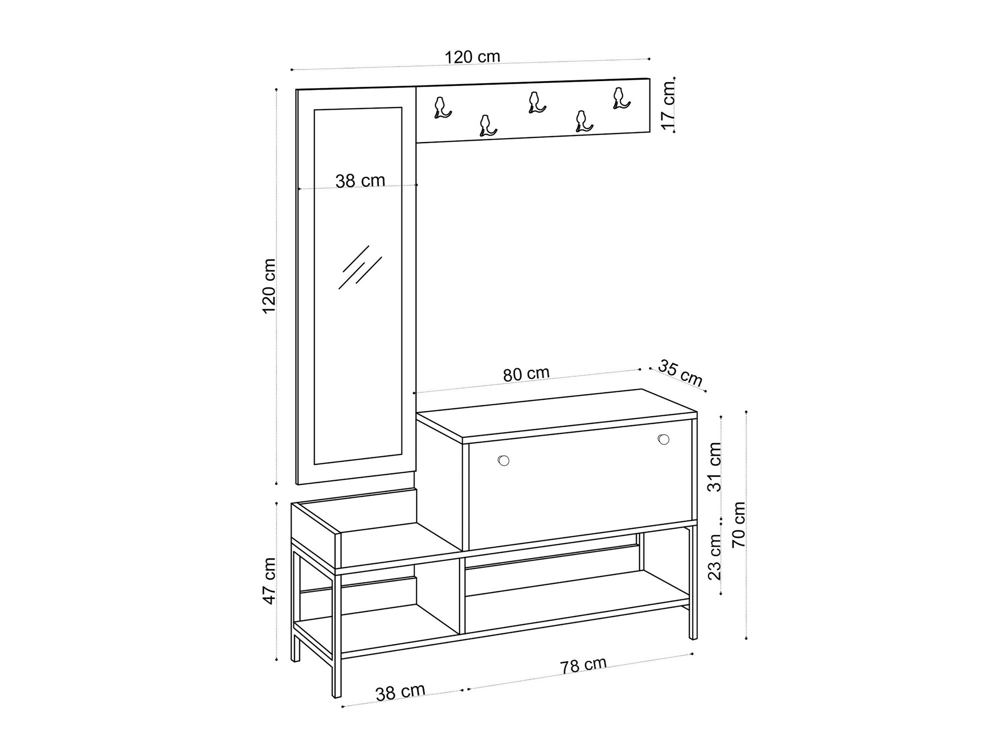 Komplet za predsobo Sonliro 114