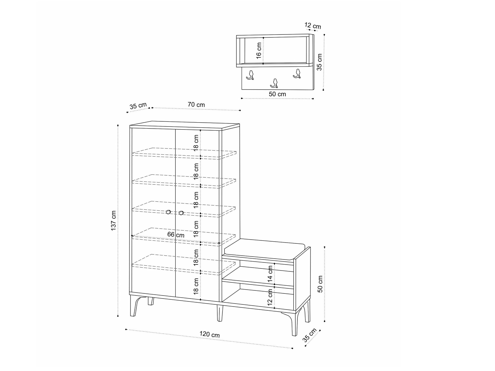 Komplet za predsobo Sonliro 116