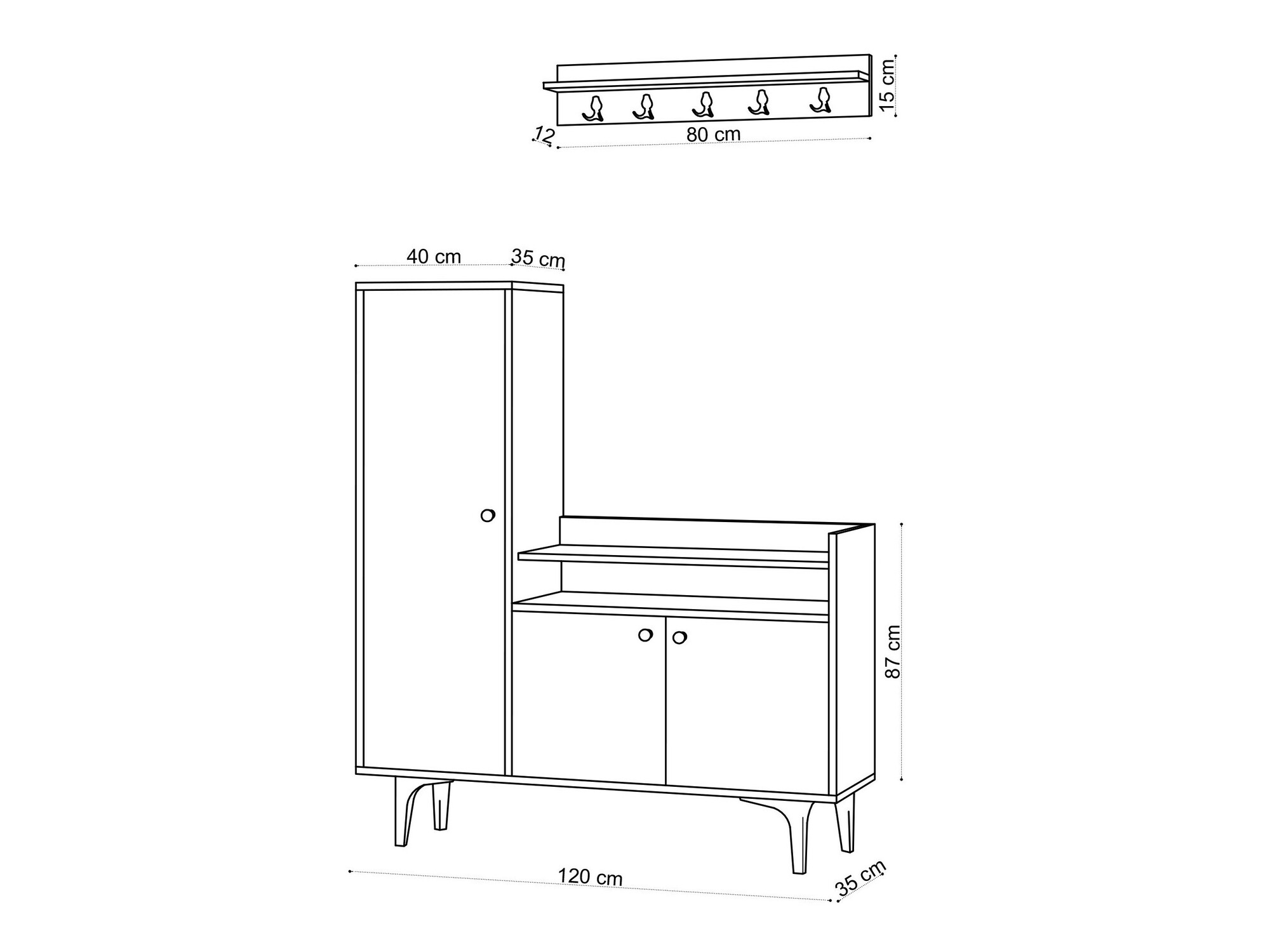 Komplet za predsobo Sonliro 120