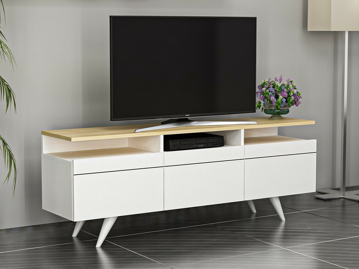 TV-omarica Kailua 1785 (Bela + Hrast)