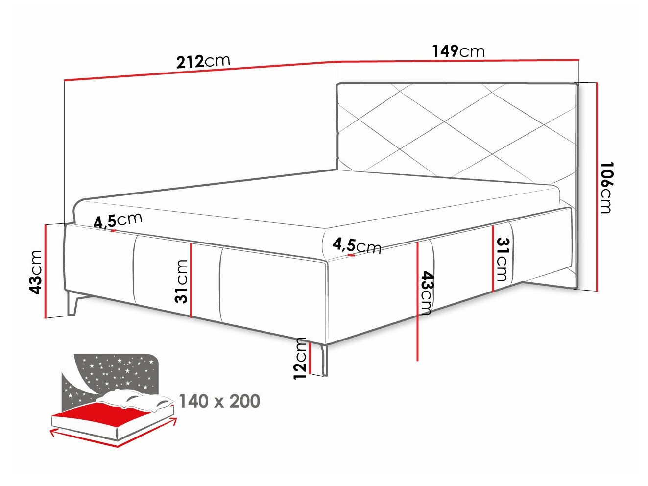 Postelja ComfiDream 186 (Breeze 01)