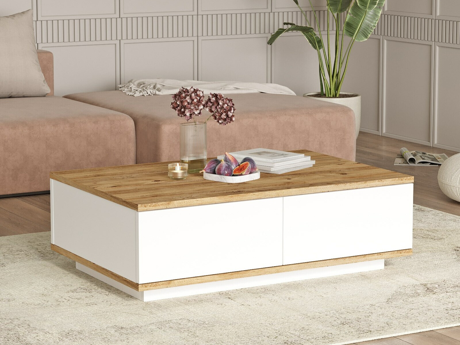 Klubska mizica Kailua 2426 (Bela + Bor)