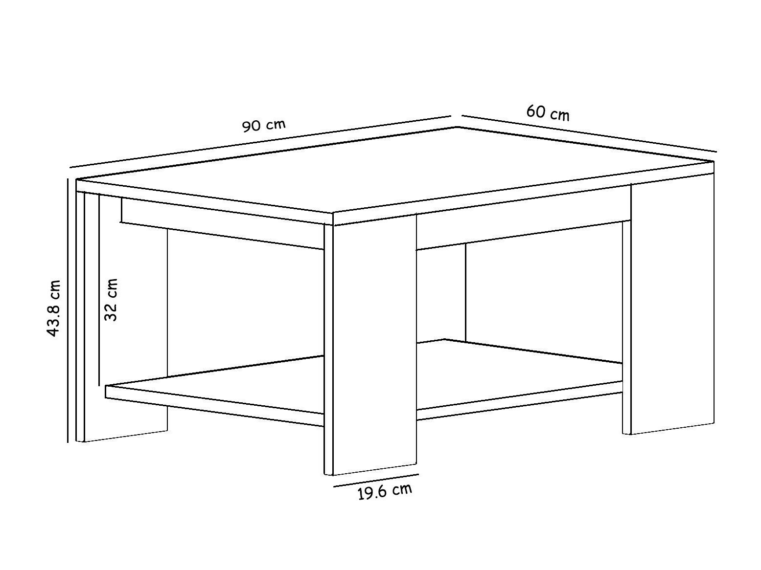 Klubska mizica Kailua 1815 (Bela)