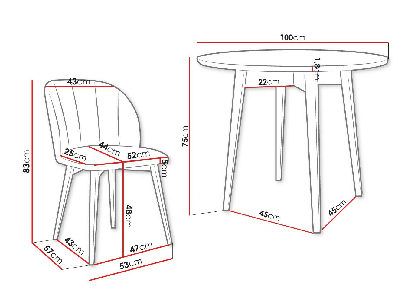 Jedilniški komplet Racine 127 (Črna + Magic Velvet 2217)