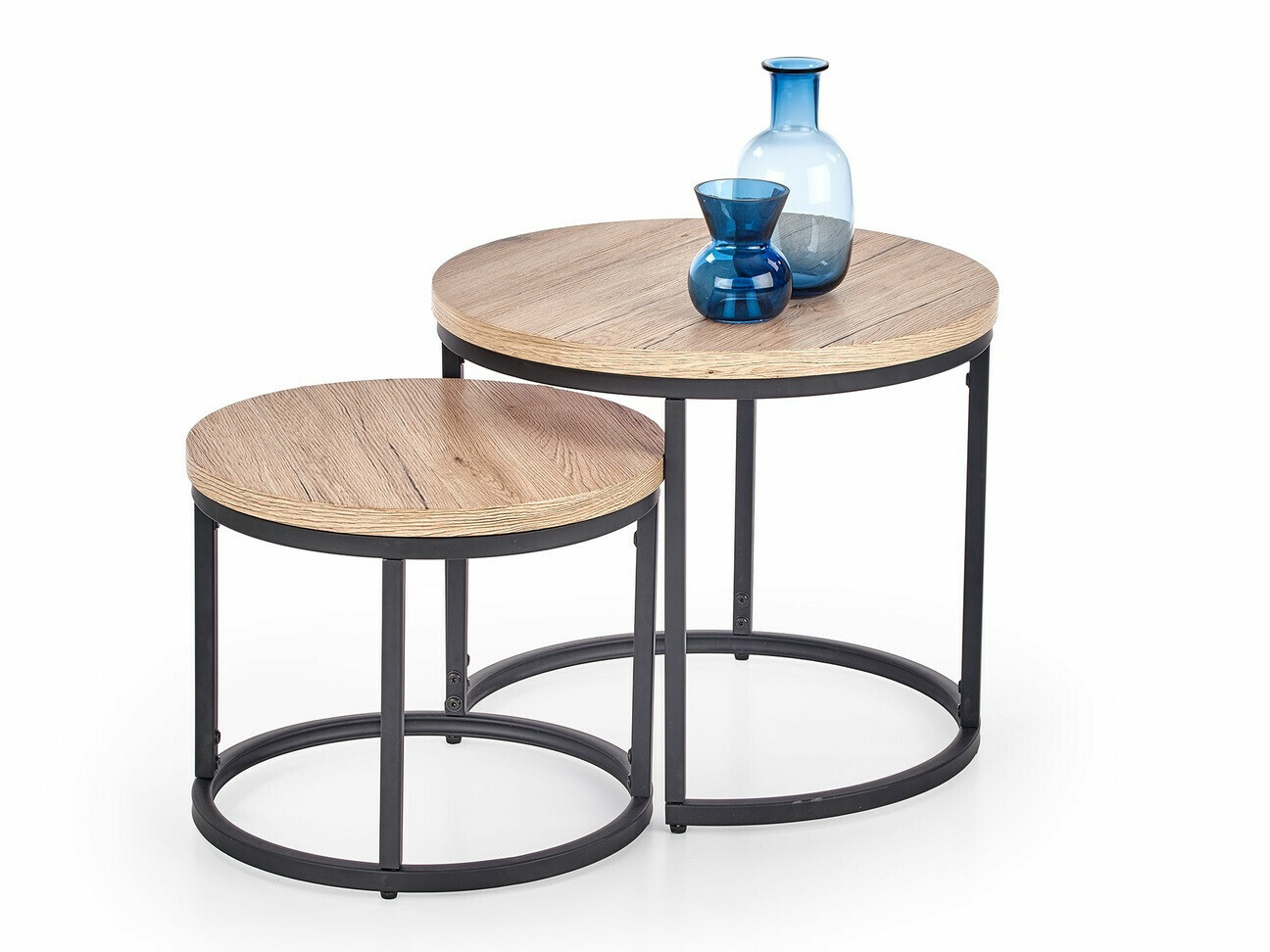 Komplet klubskih mizic Houston 951 (Hrast San Remo + Črna)