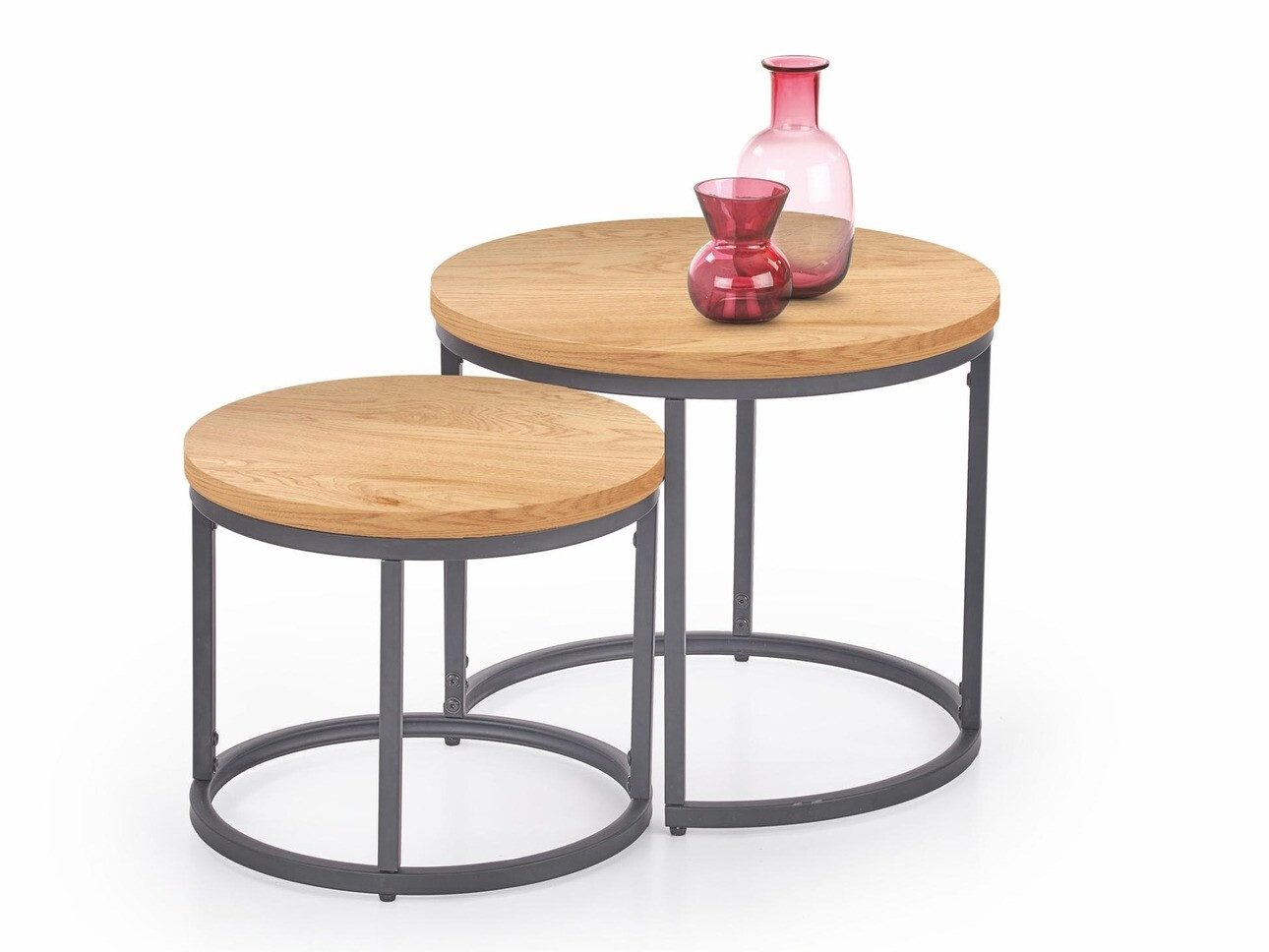 Komplet klubskih mizic Houston 951 (Zlati hrast + Črna)