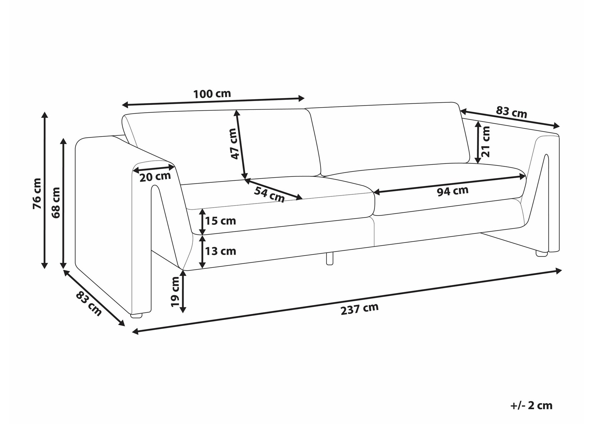 Kavč Berwyn 1726 (Svetlo rjava)