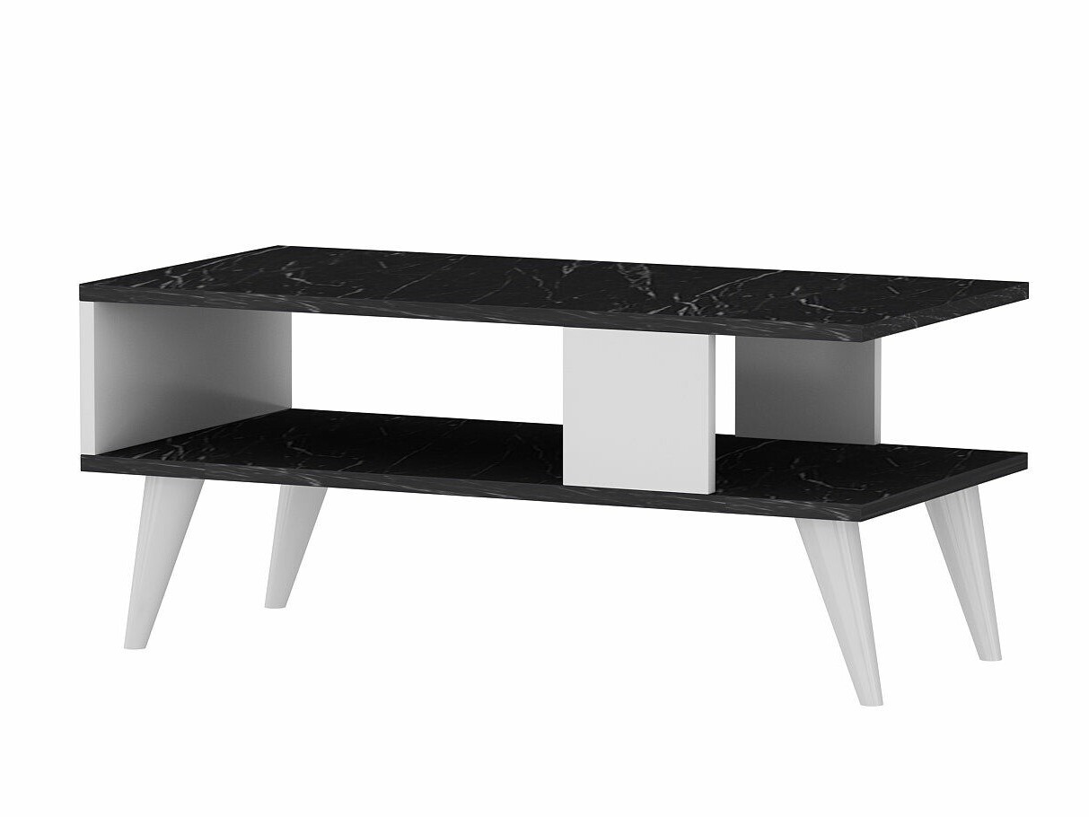 Klubska mizica Kailua 1866 (Bela + Črni marmor)