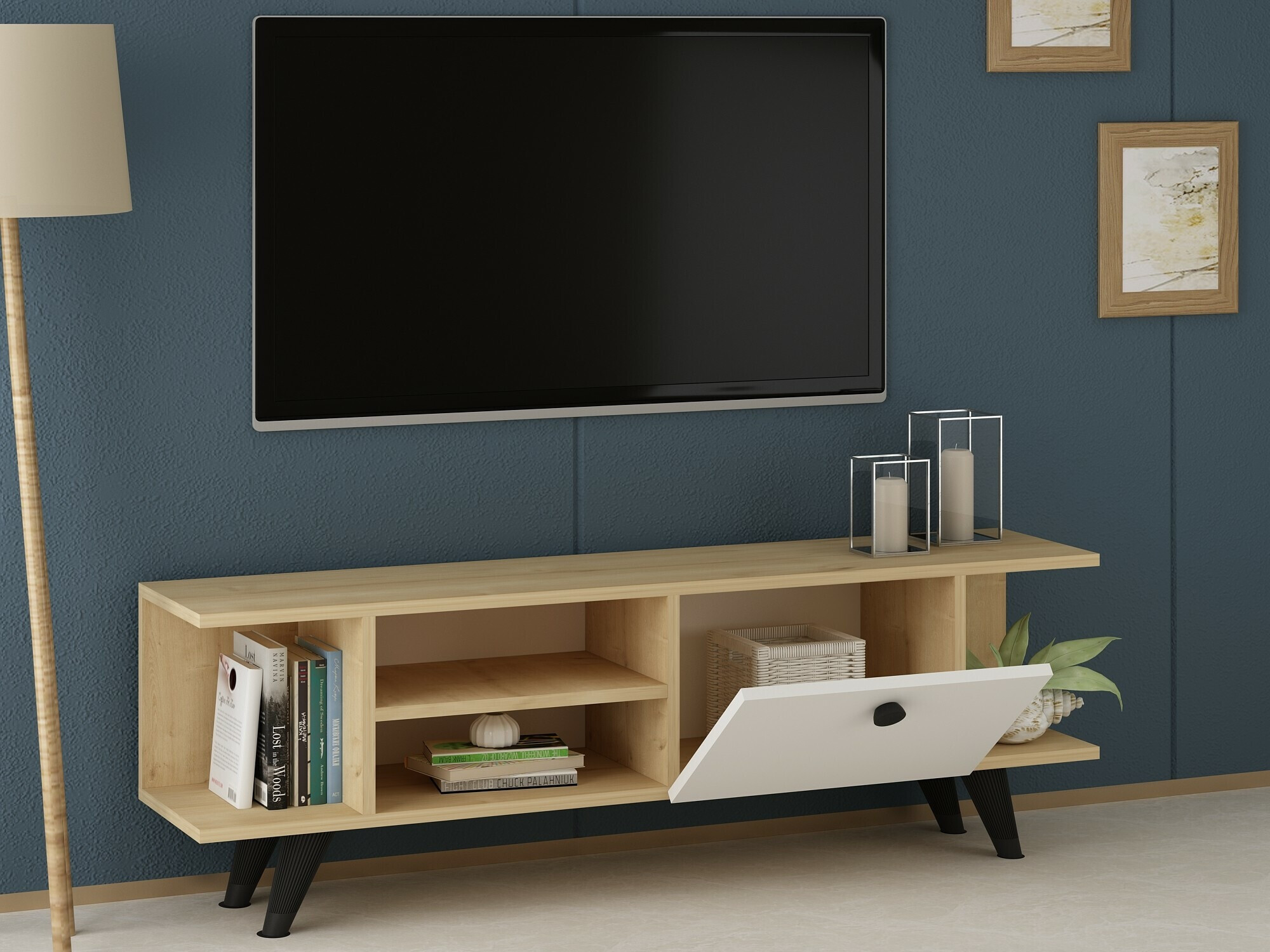 TV-omarica Kailua 982 (Hrast + Bela)