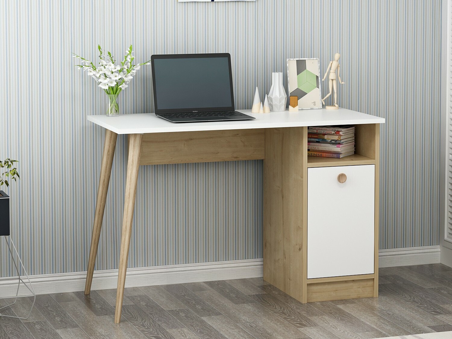 Pisalna miza Kailua 1869 (Bela + Hrast)