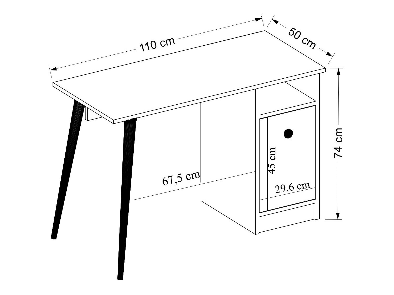 Pisalna miza Kailua 1869 (Bela + Hrast)
