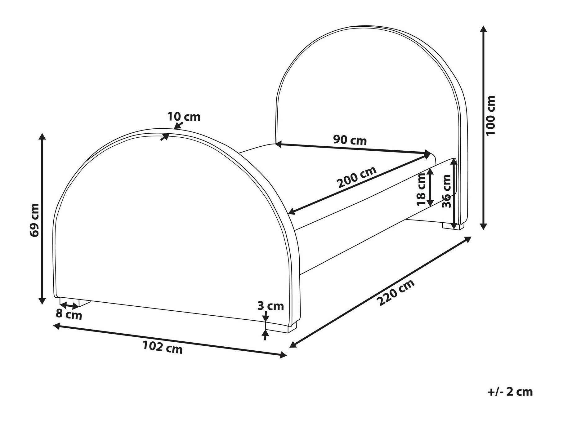 Postelja Berwyn 1727 (Siva)