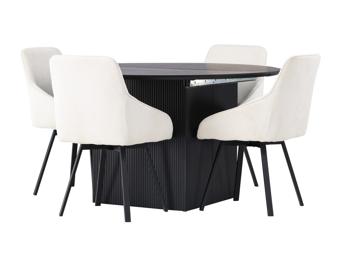 Jedilniški komplet Dallas 4335 (Črna + Bež)