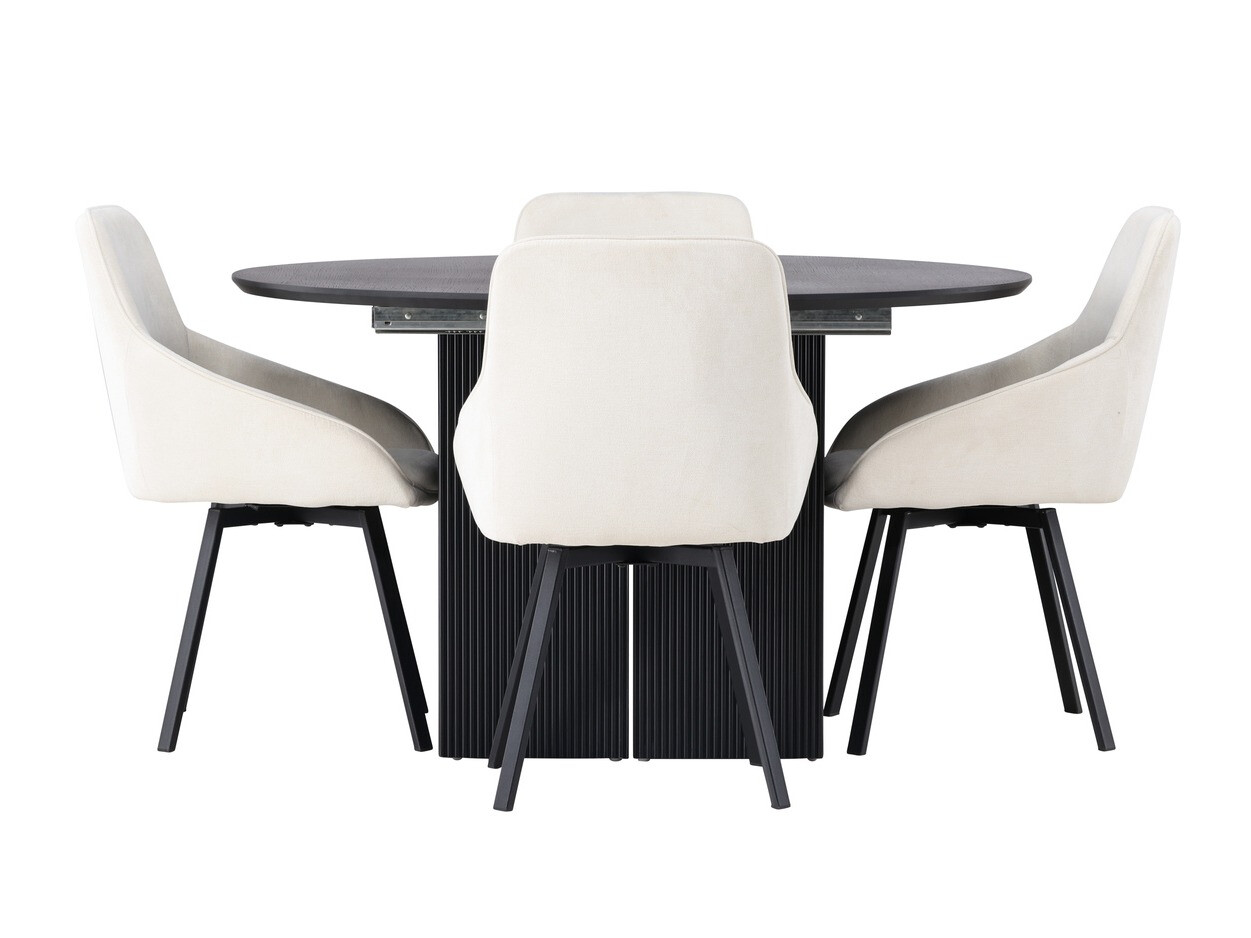 Jedilniški komplet Dallas 4335 (Črna + Bež)