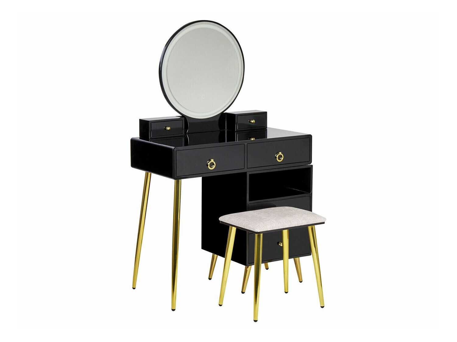 Toaletna mizica Berwyn 1731 (Črna + Zlata)