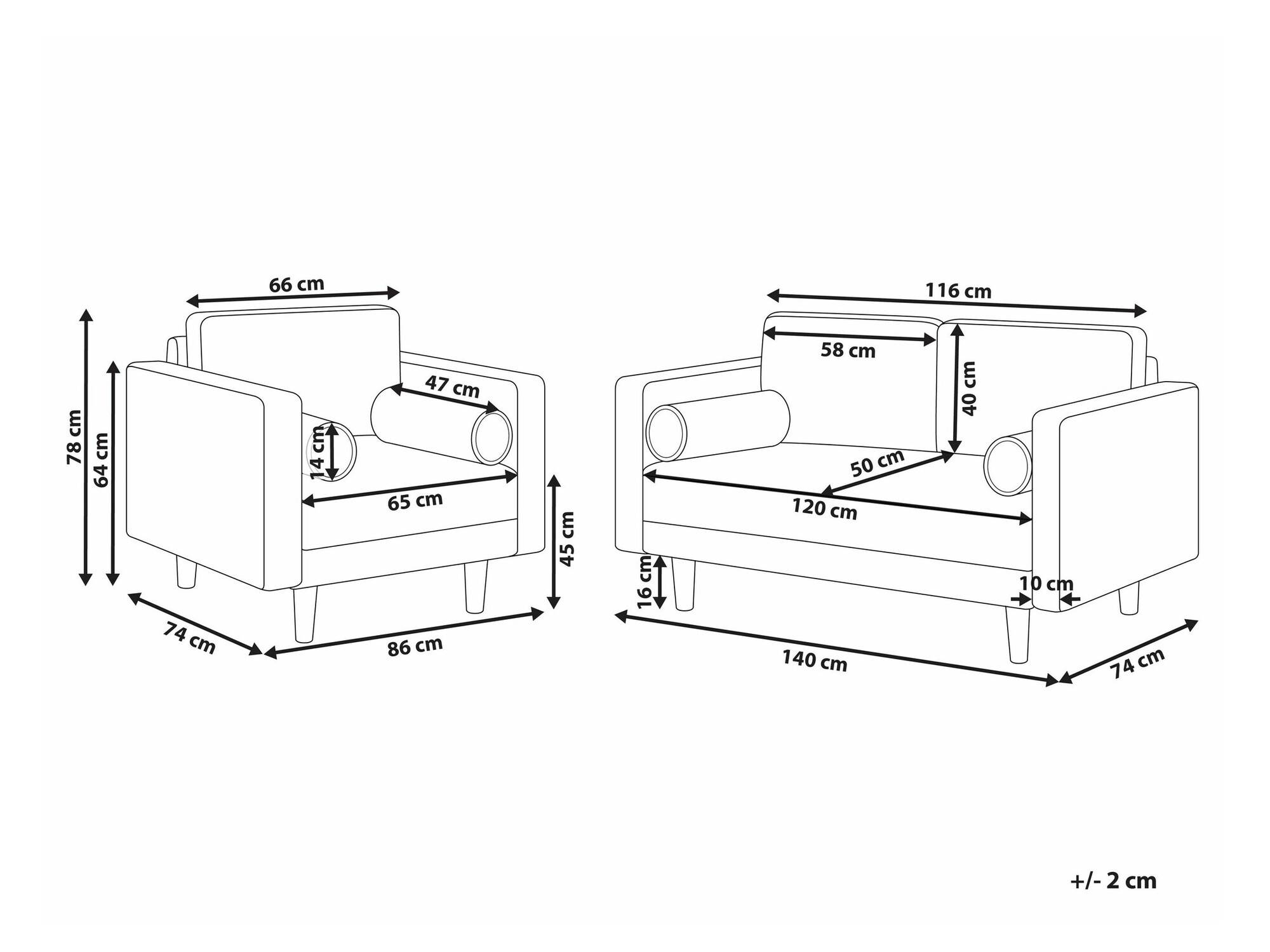 Komplet oblazinjenega pohištva Berwyn 1735 (Zelena)
