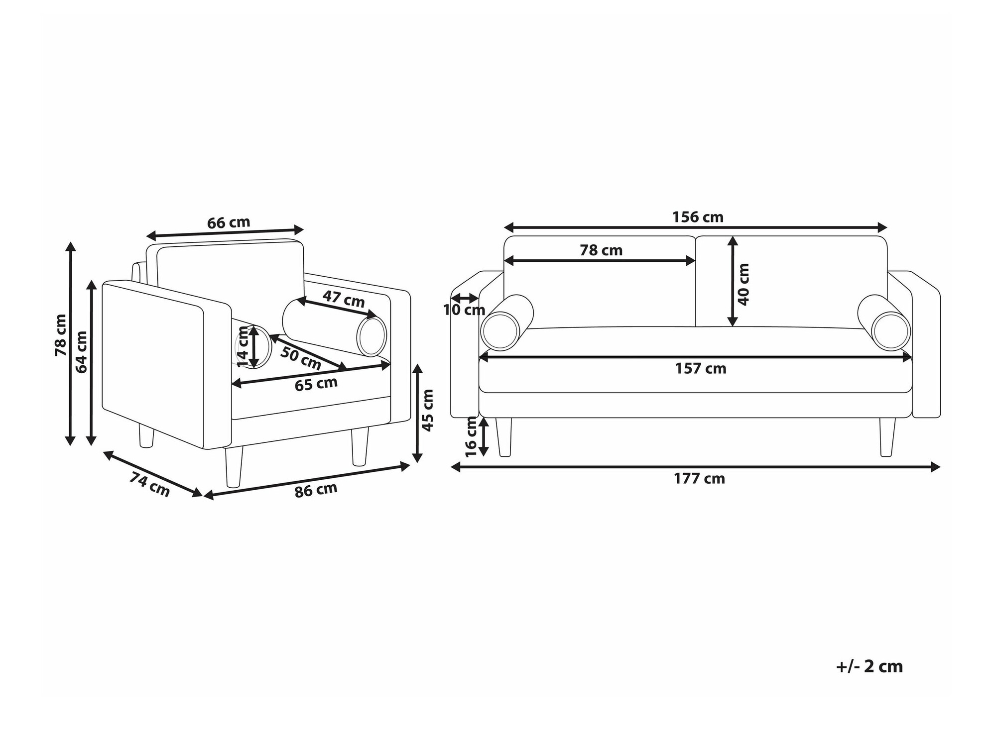 Komplet oblazinjenega pohištva Berwyn 1736 (Zelena)