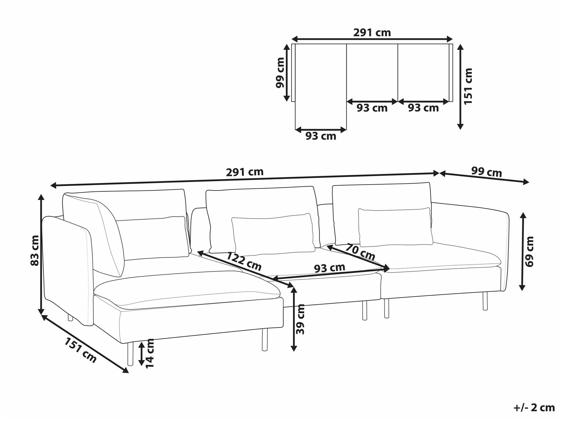 Kotna garnitura Berwyn 1746 (Svetlo siva)