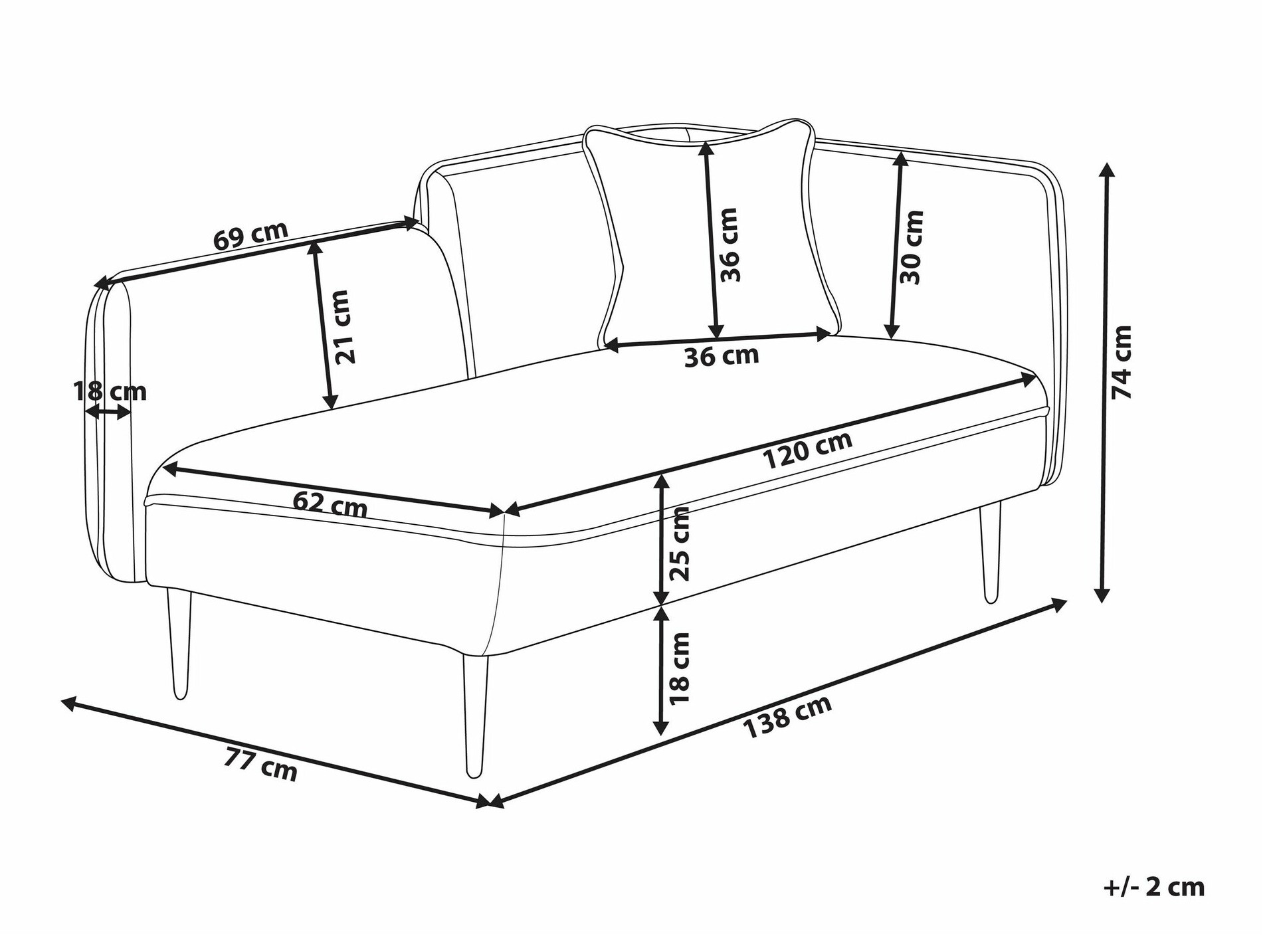 Počivalnik Berwyn 311 (Temno siva)