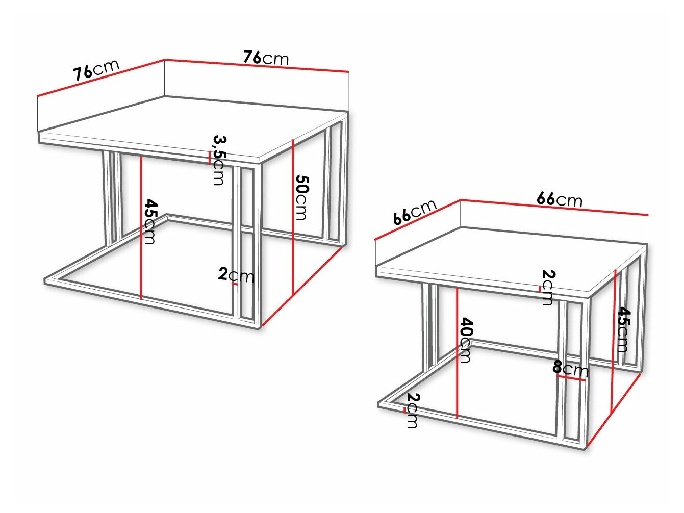 Komplet klubskih mizic Oswego 110 (Rjava + Črna)