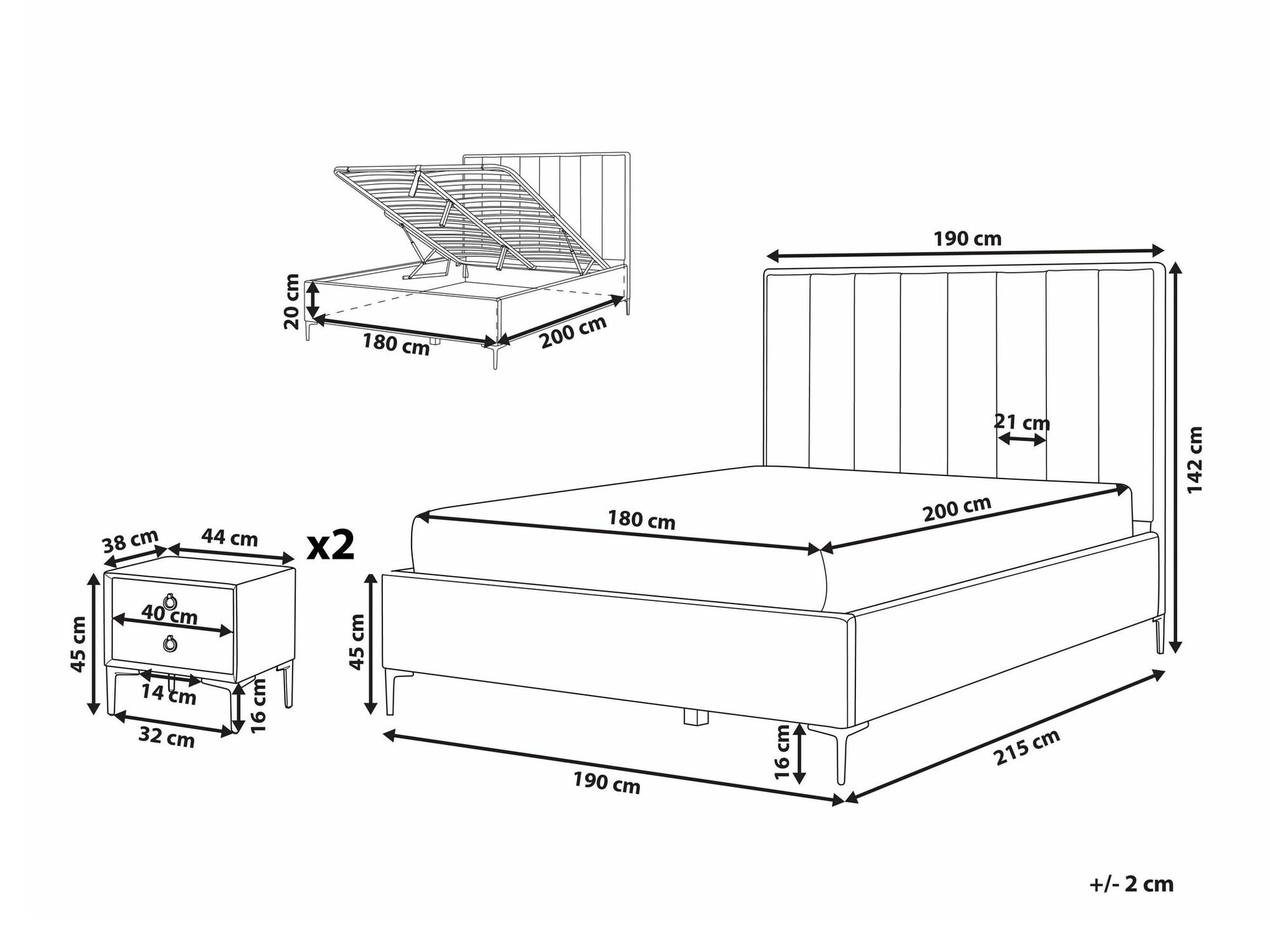 Komplet pohištva za spalnico Berwyn 313 (Roza)