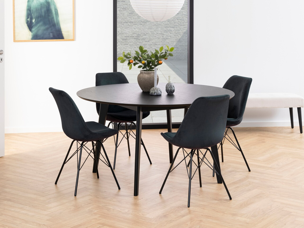 Jedilniški komplet Norsica 505 (Temno siva + Črna)