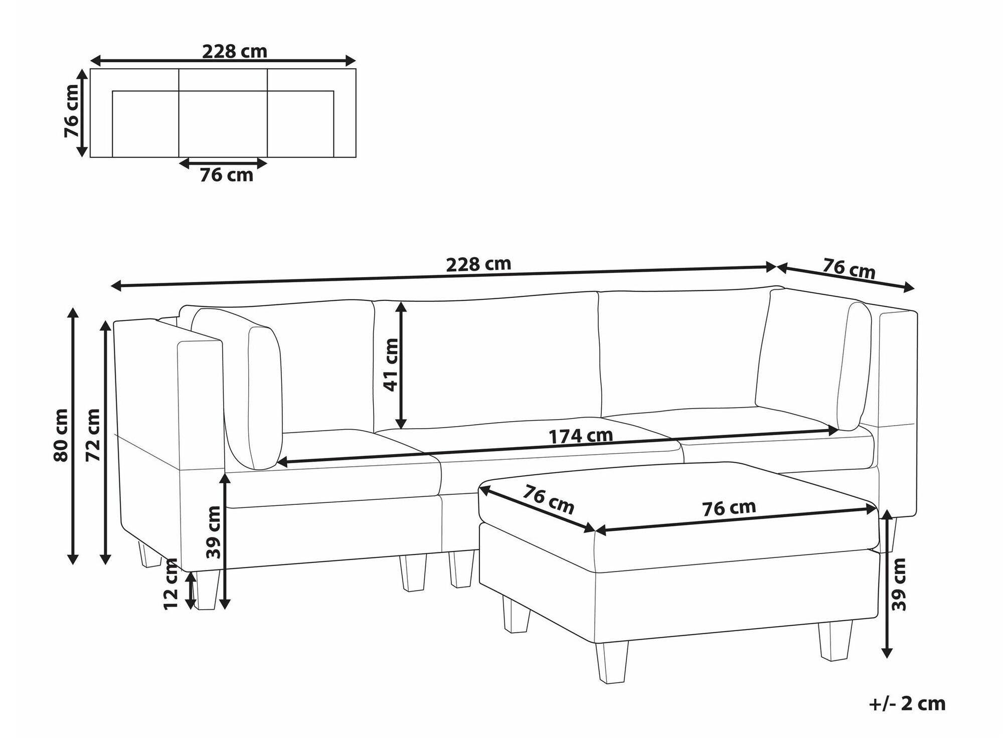 Modularni kavč Elbmeli 100 (Rjava)