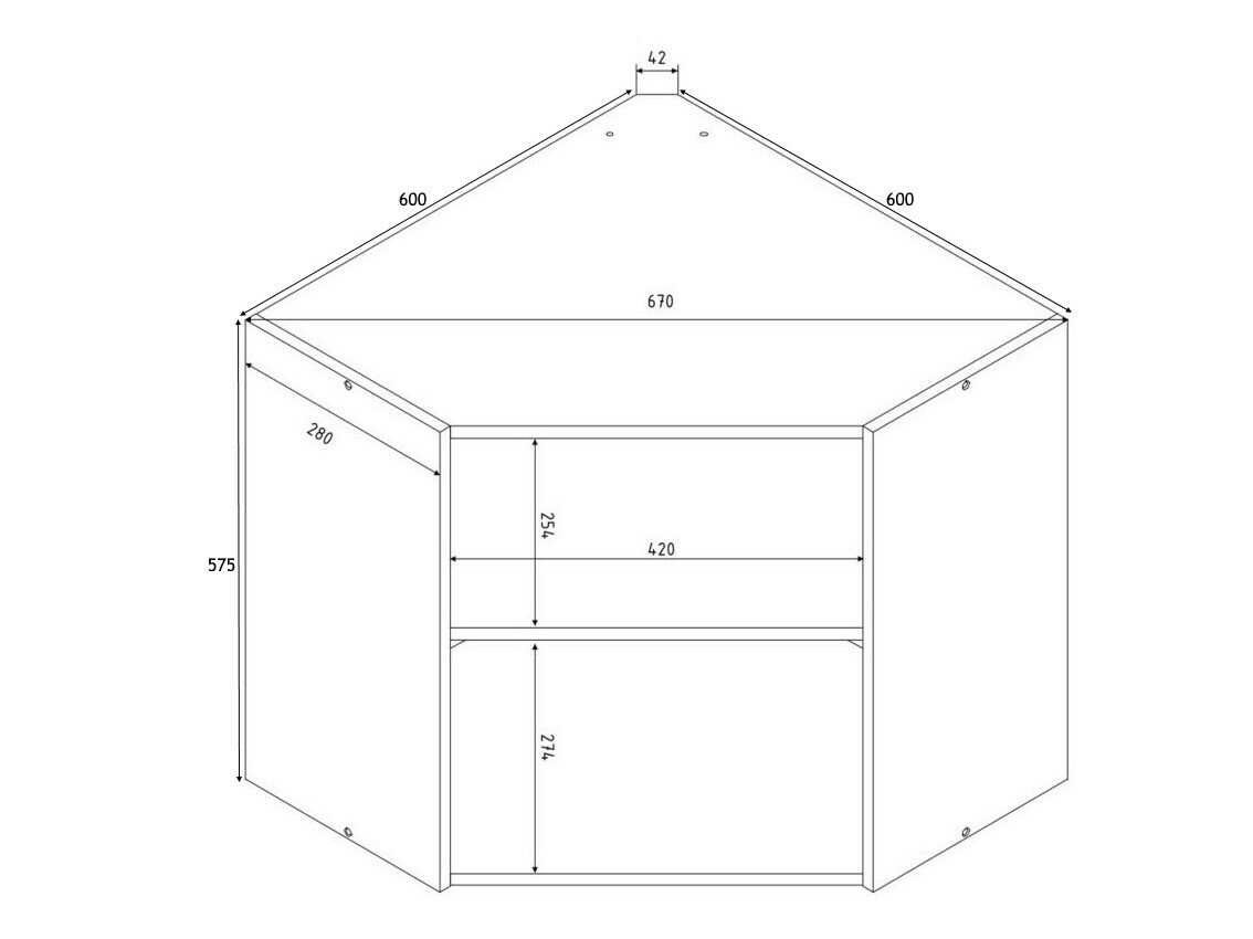 Modularna kotna stenska omarica Eli 106