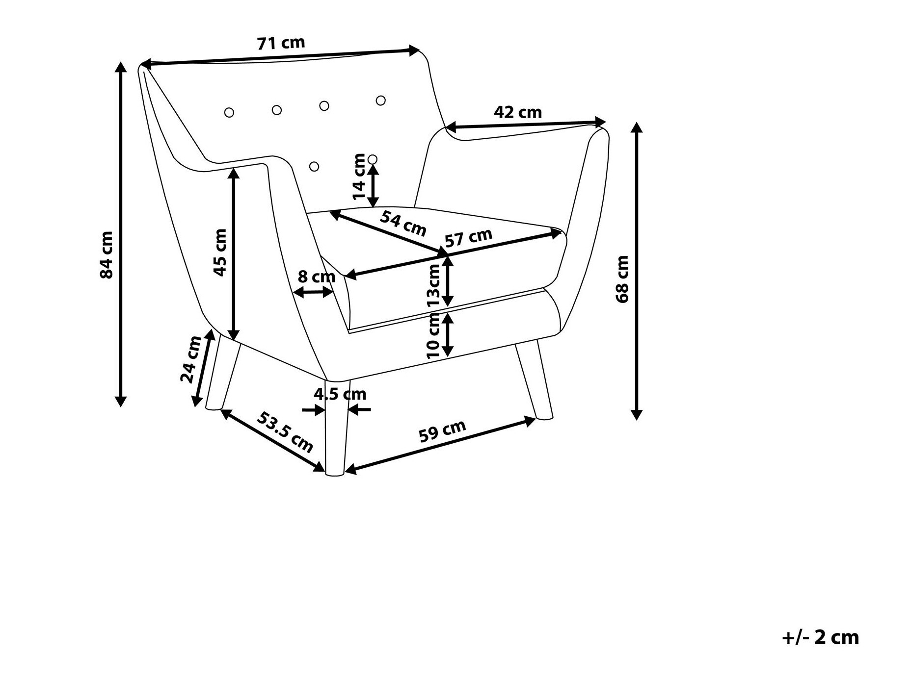 Fotelj Berwyn 1027 (Siva)