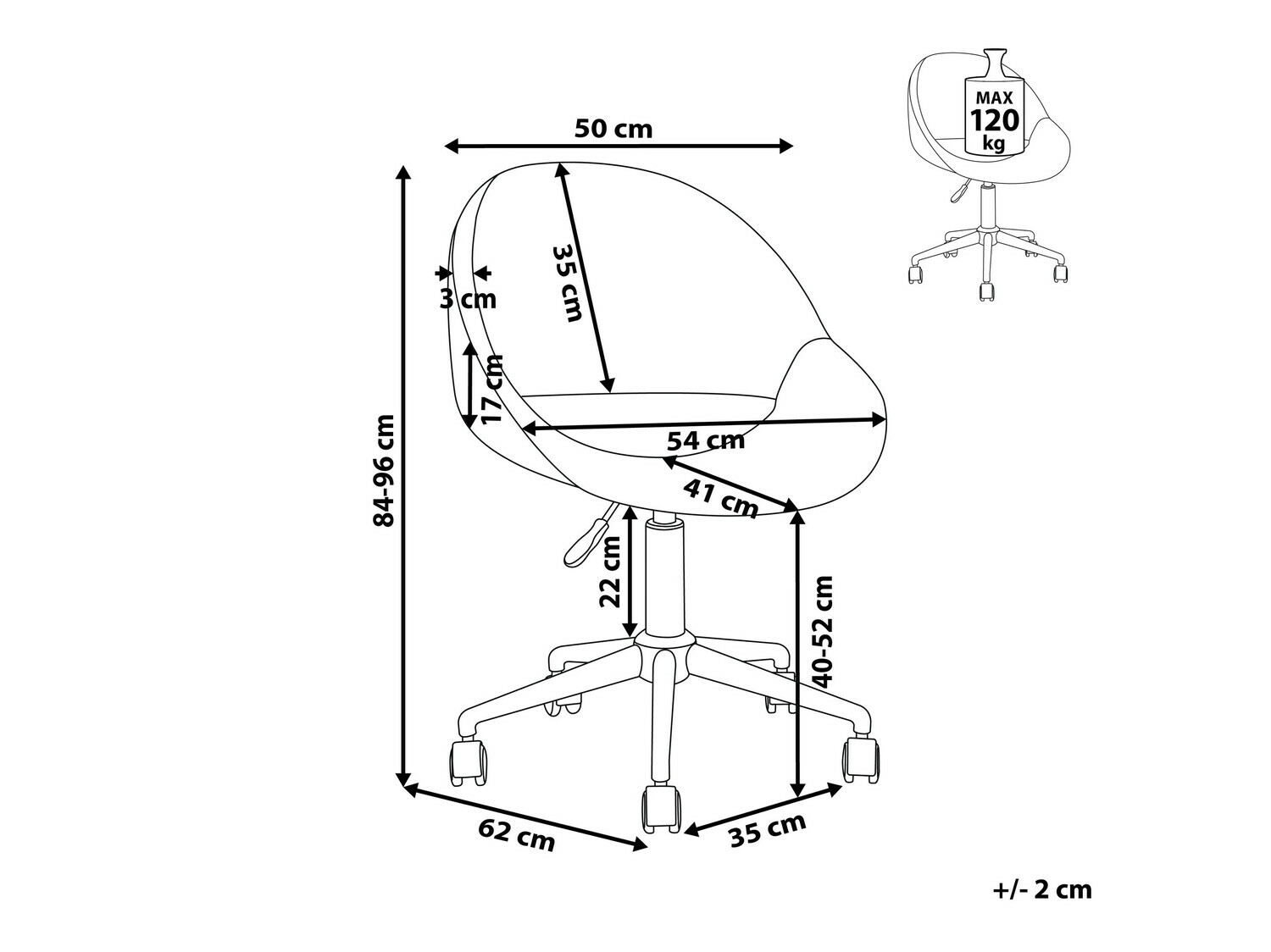 Pisarniški stol Berwyn 881 (Siva)