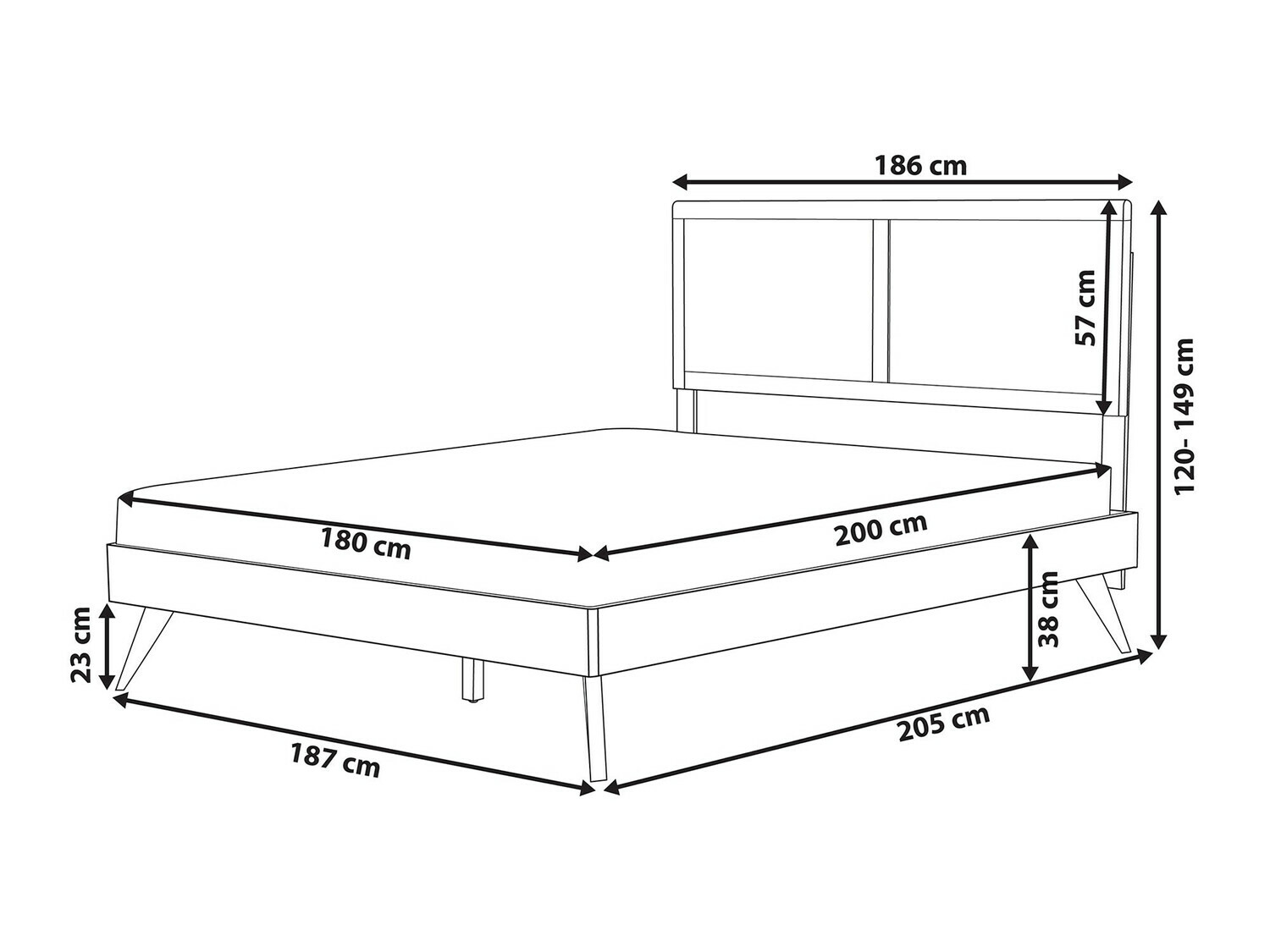 Postelja Berwyn 745 (Temen les)