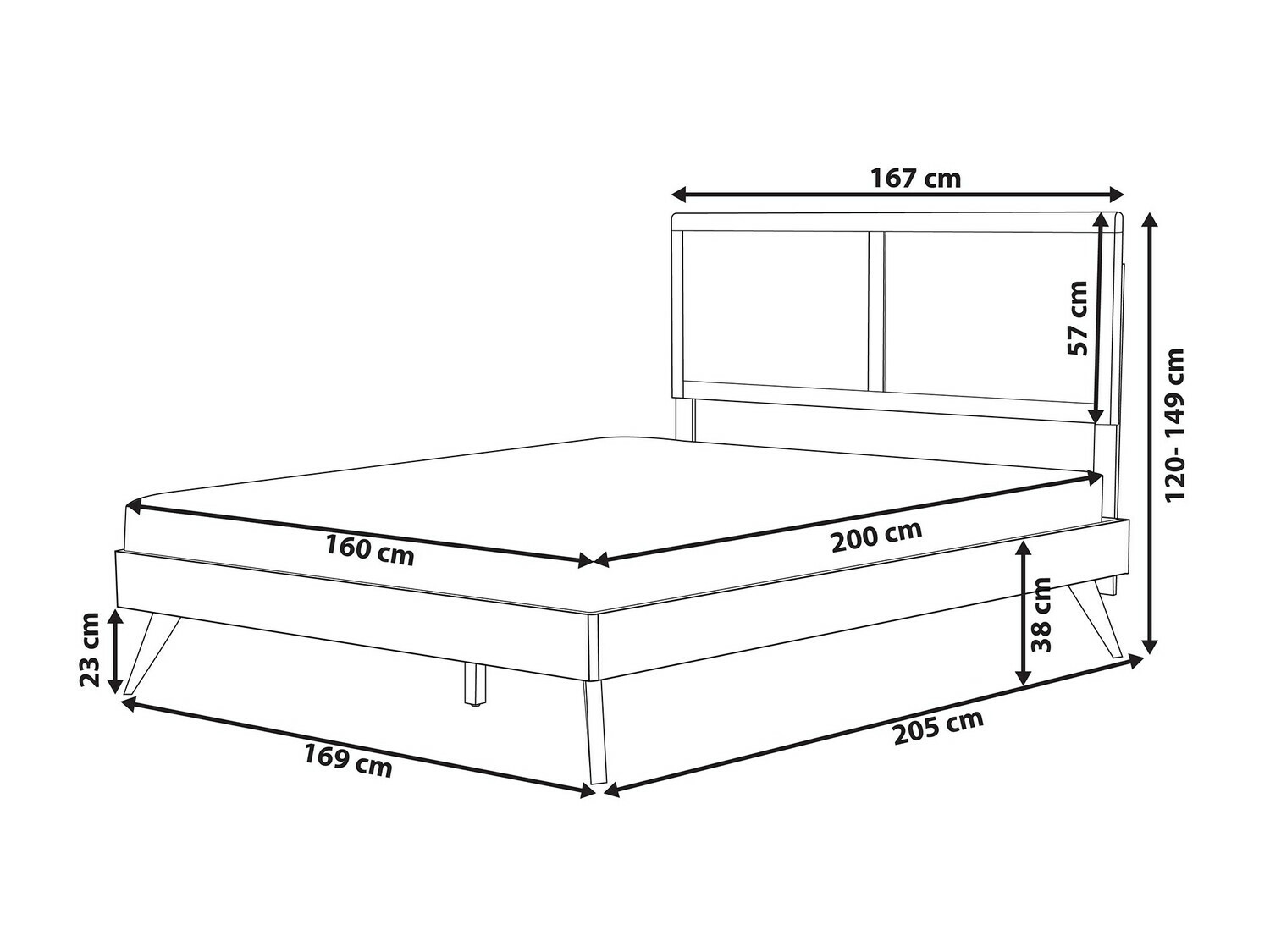 Postelja Berwyn 745 (Temen les)