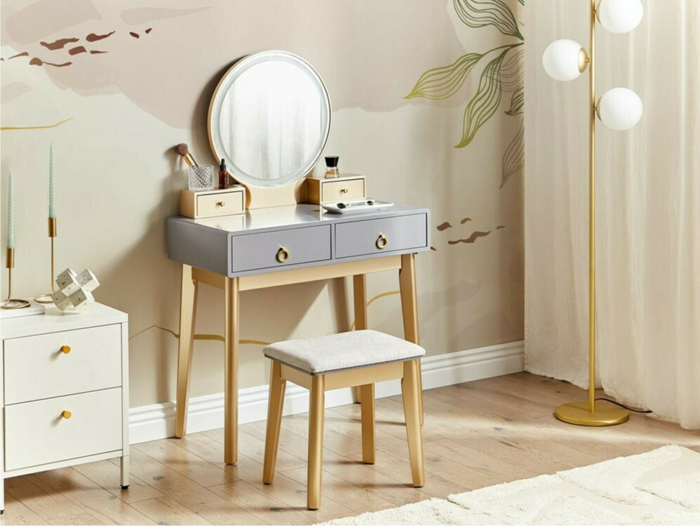 Toaletna mizica Berwyn 830 (Siva + Zlata)