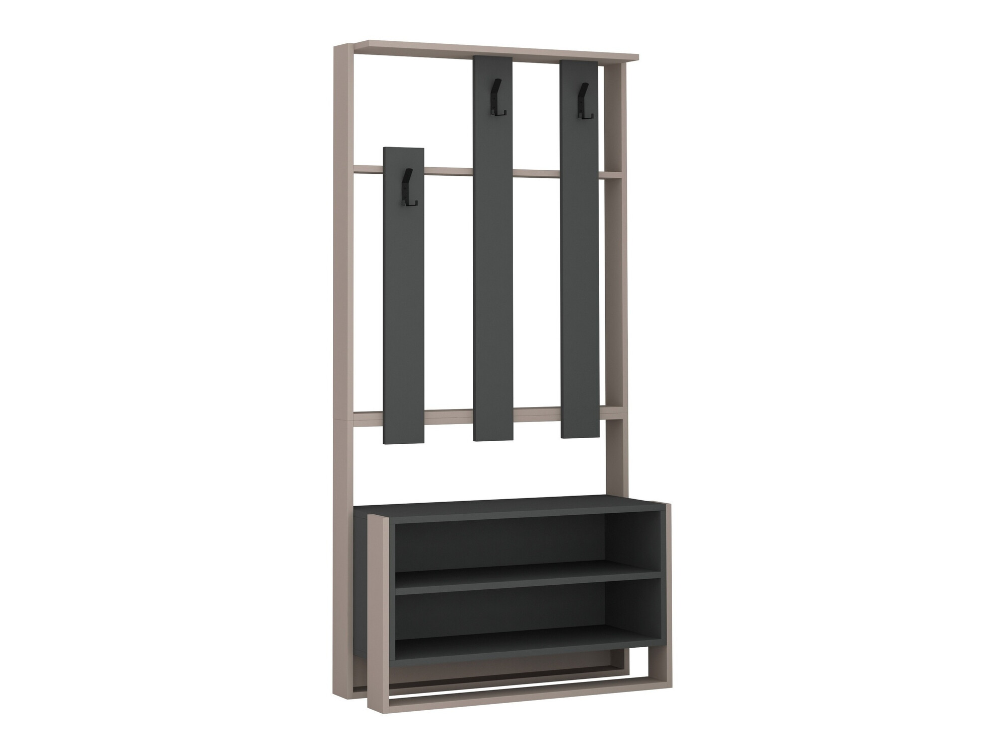 Komplet za predsobo Kailua 537 (Antracit + Svetlo rjava)