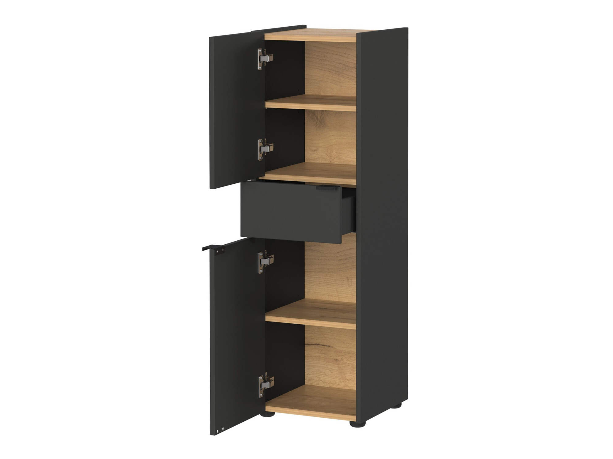 Prostostoječa Kopalniška omarica Ventei 101 (Grafit + Navarra hrast)